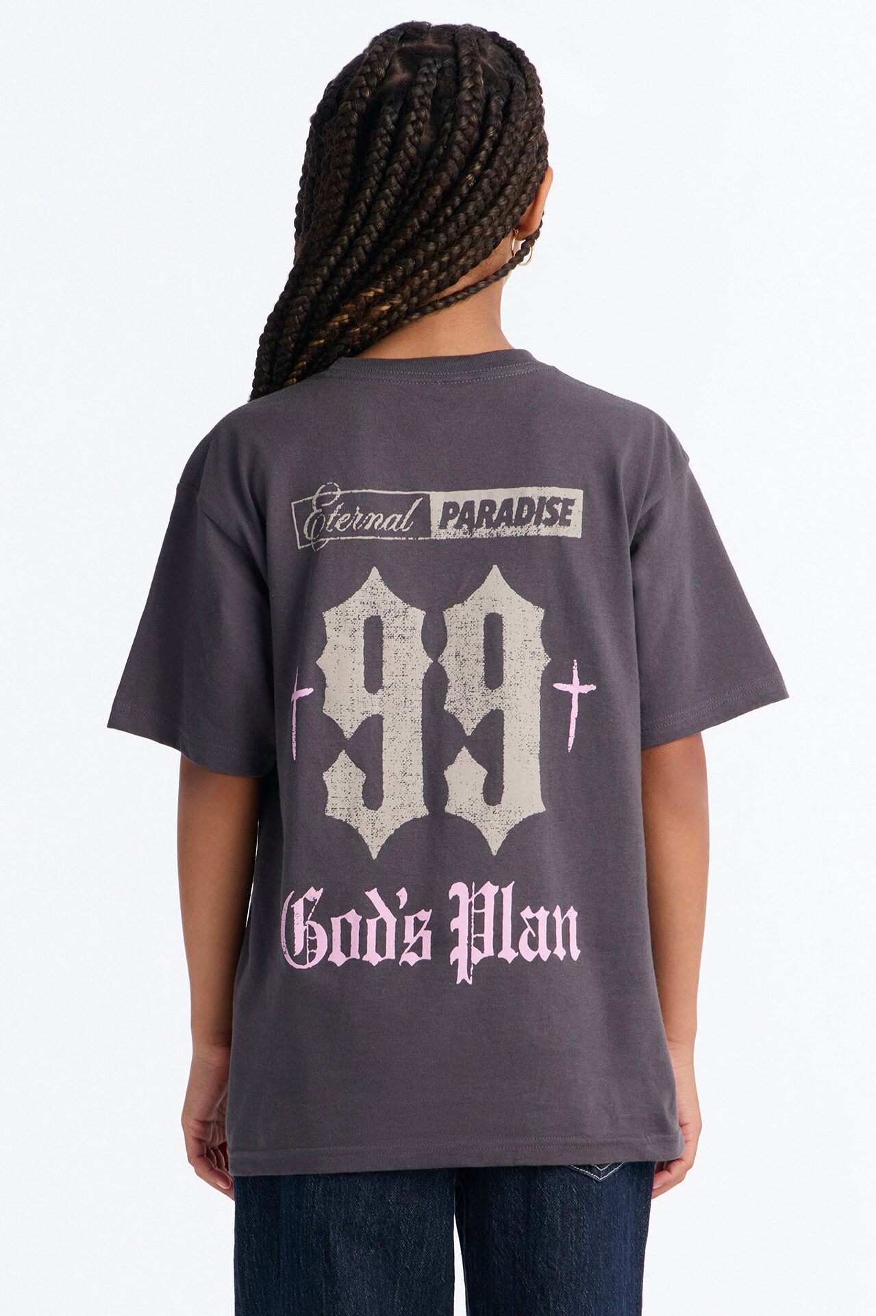 Mini Eternal Paradise God's Plan Short Sleeve Tee - Charcoal