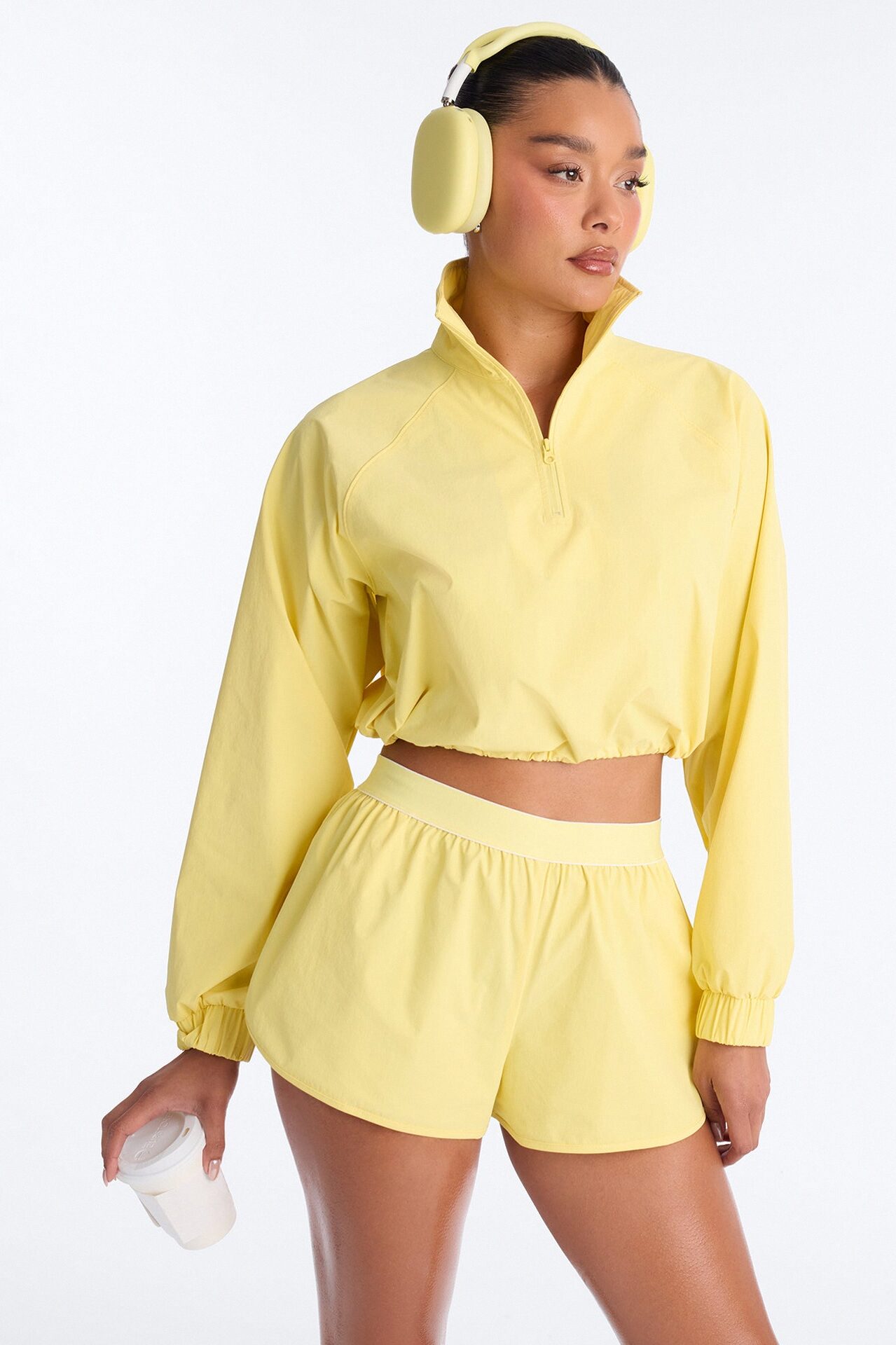 Alora Windbreaker Lounge Quarter Zip - Yellow