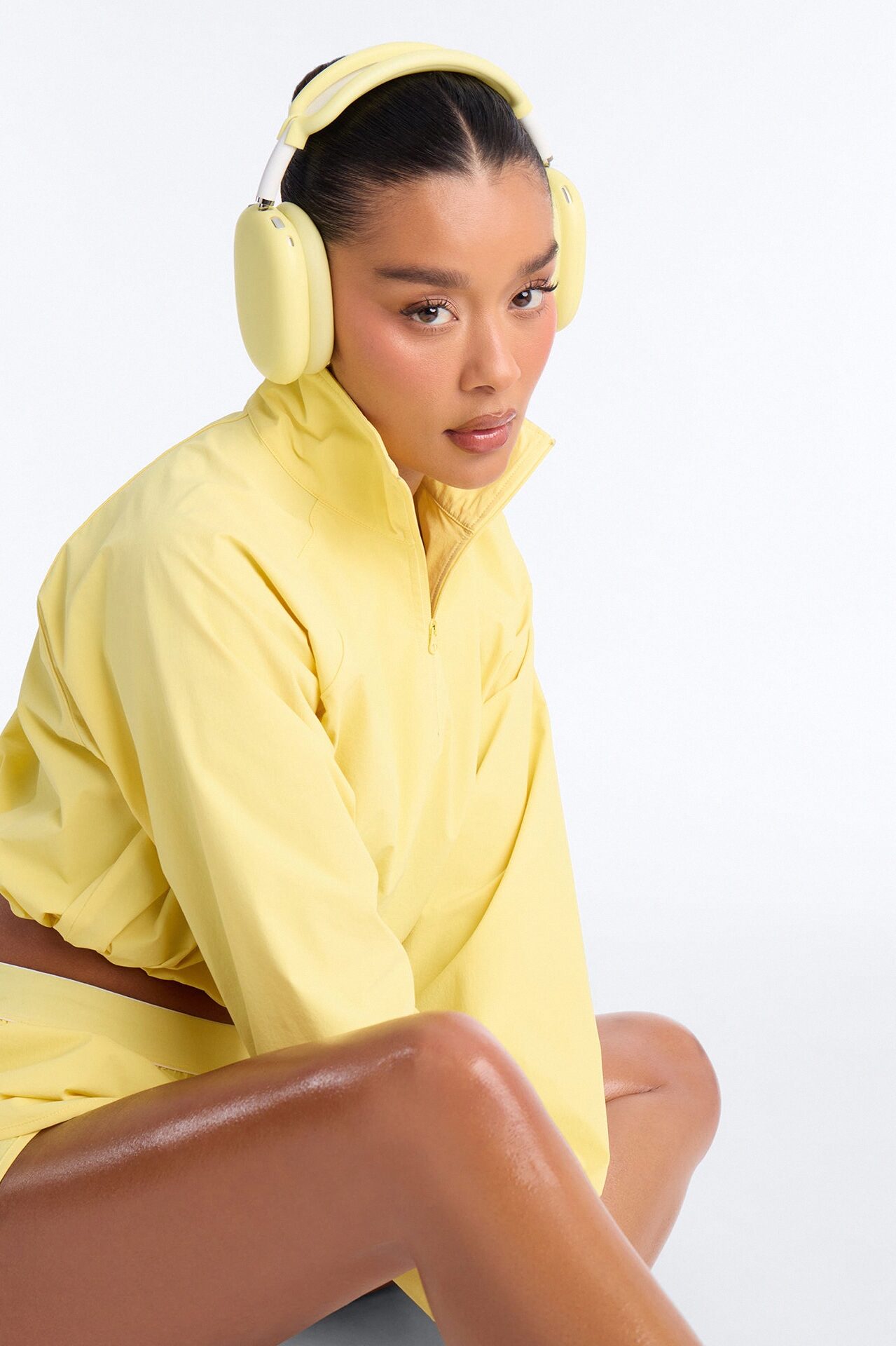 Alora Windbreaker Lounge Quarter Zip - Yellow