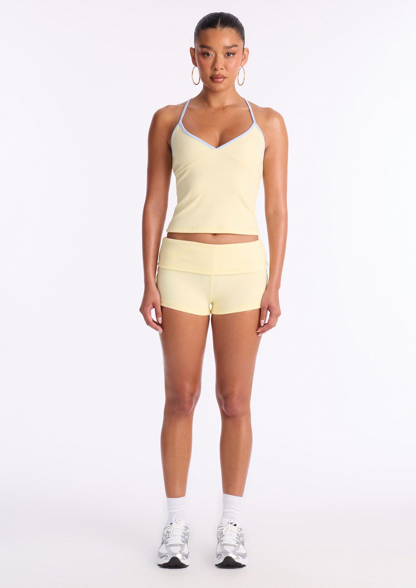 Cali Girl Foldover Waist Short Set - ButterYellow