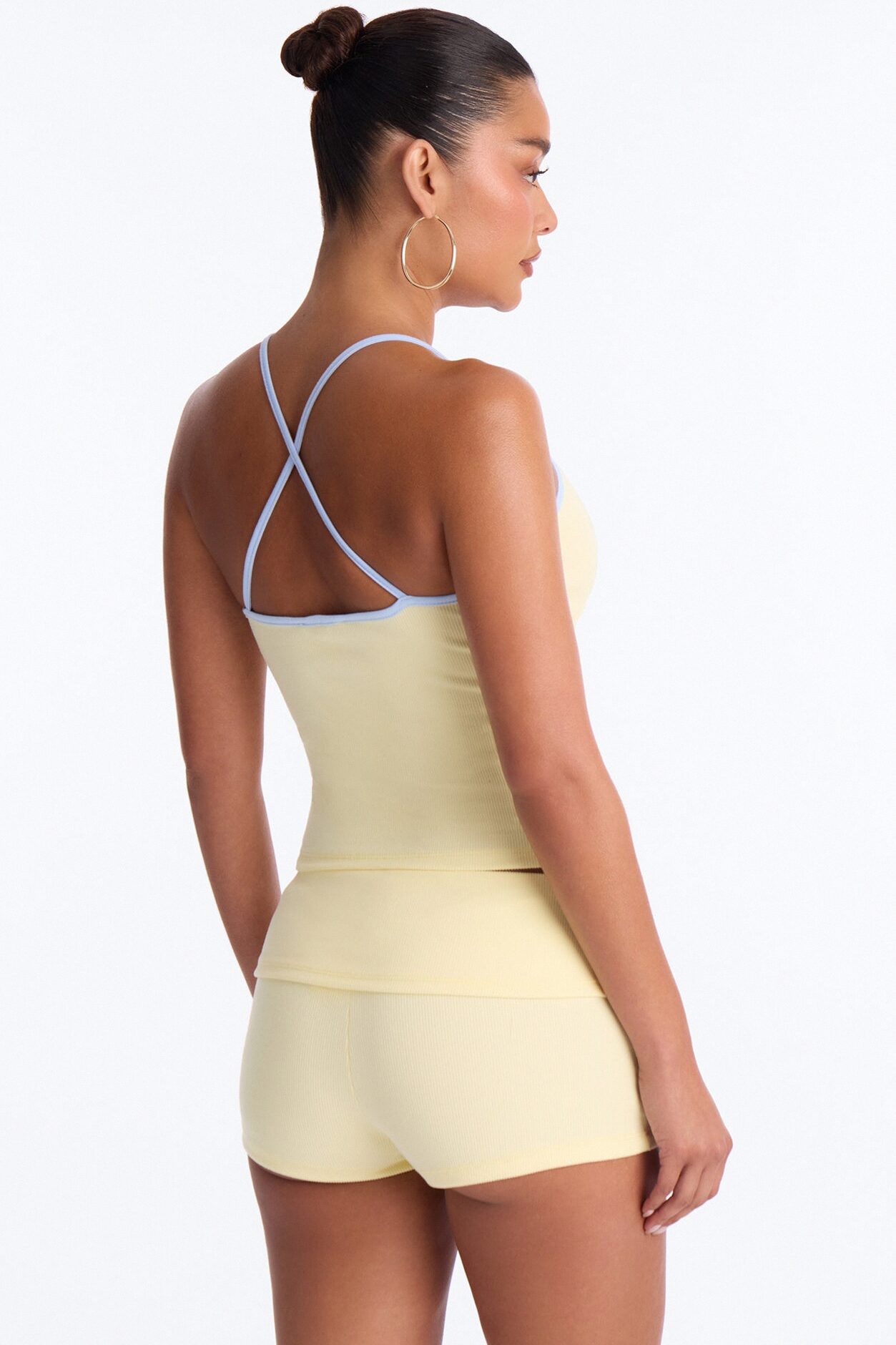 Cali Girl Foldover Waist Short Set - ButterYellow