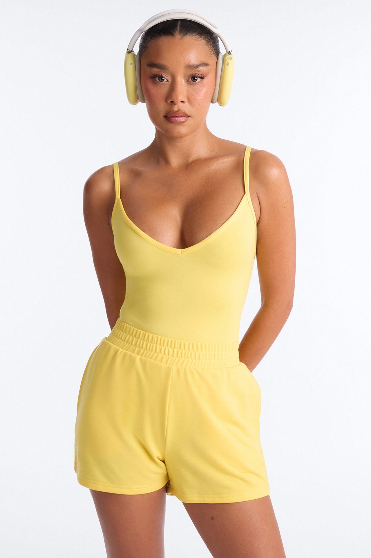 Anna Bodysuit And Short Set - Yellow