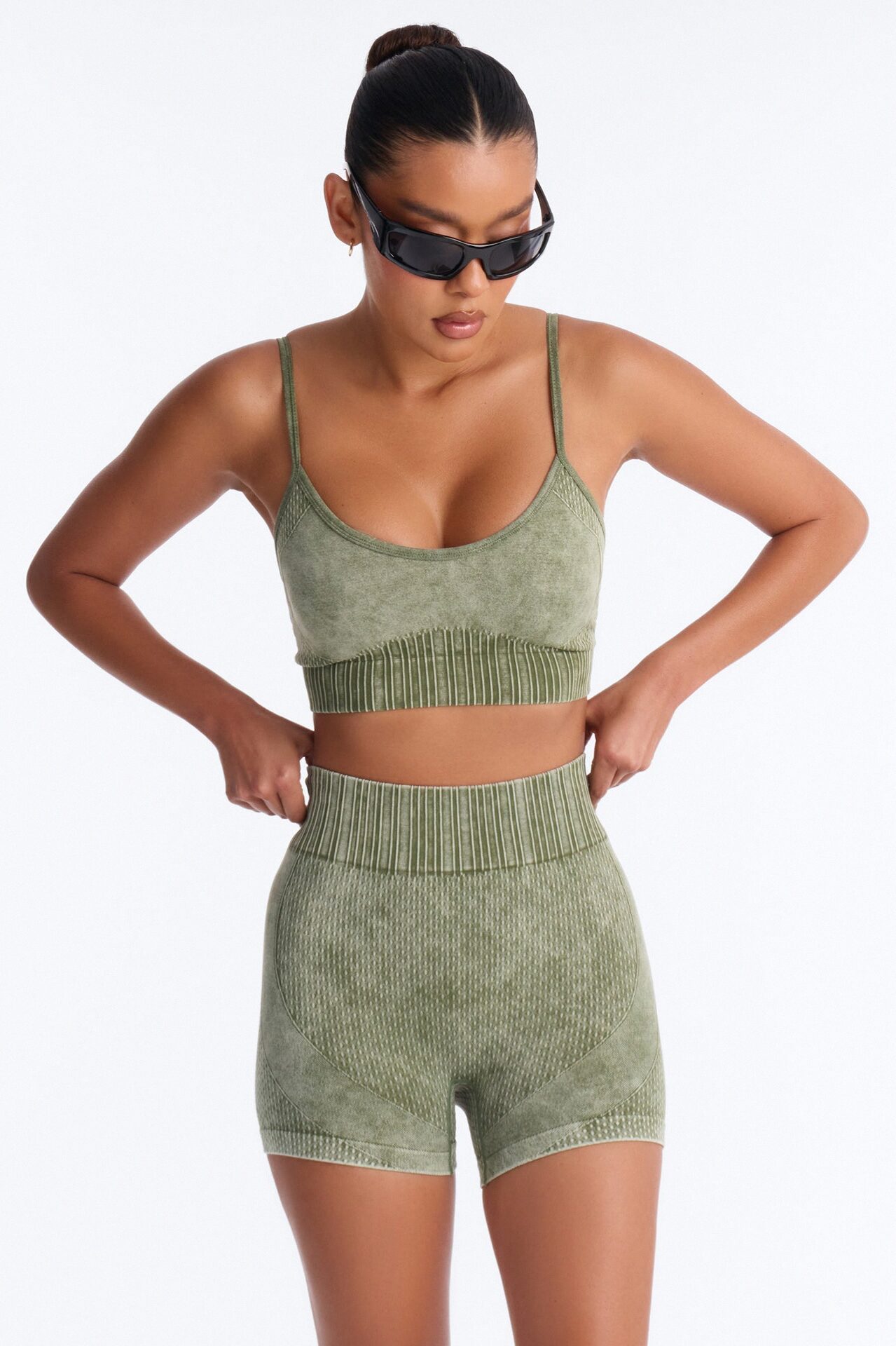 Wynn Washed Seamless Sculpting Short Set - Olive
