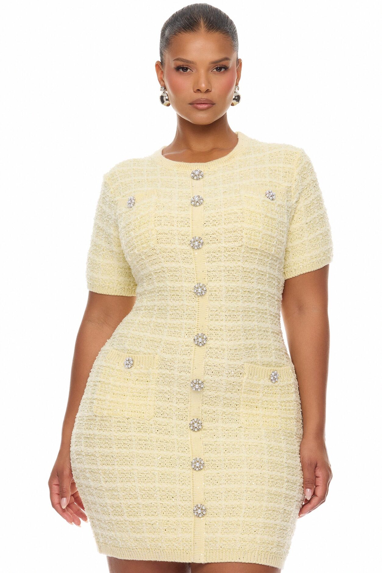 Sadie Sweater Mini Dress - Butter Yellow