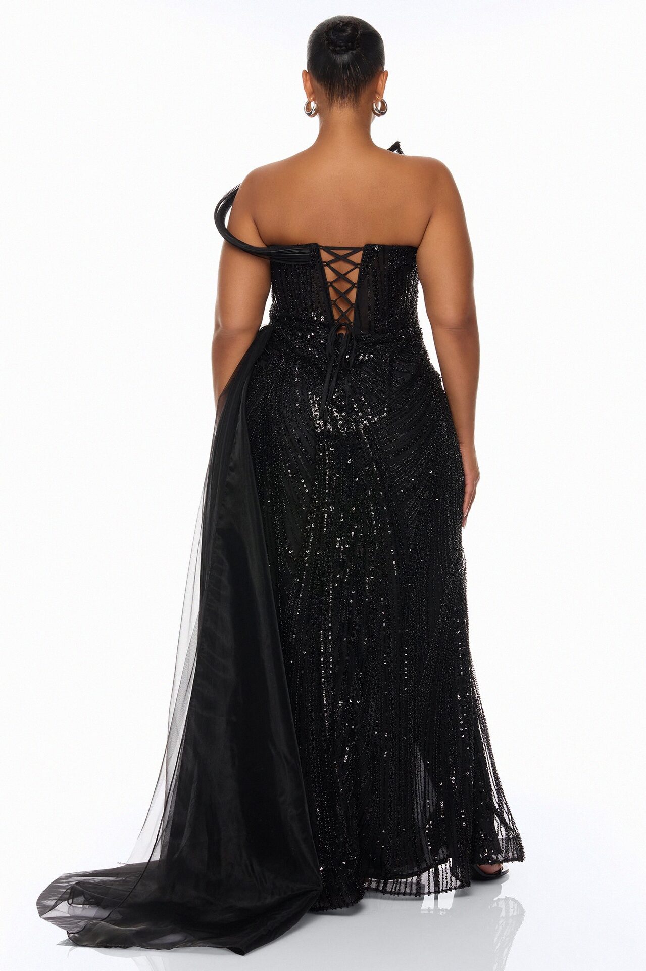 Pure Luxe Embellished Gown - Black