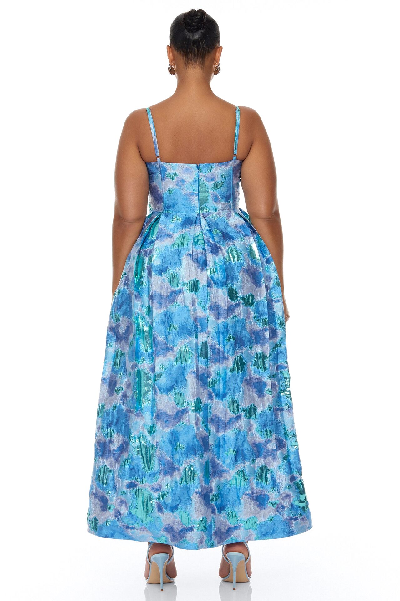 Juliette Jacquard Midi Dress - Blue/combo