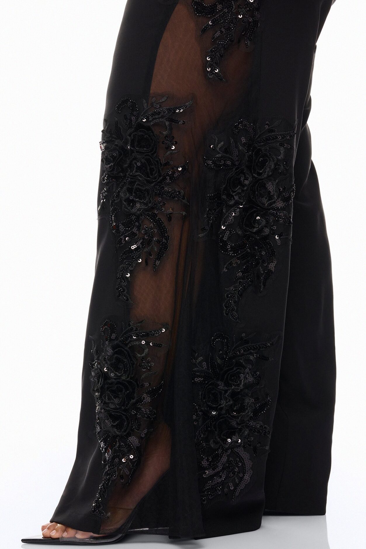 Sweet Serenity Embroidered Pant Set - Black
