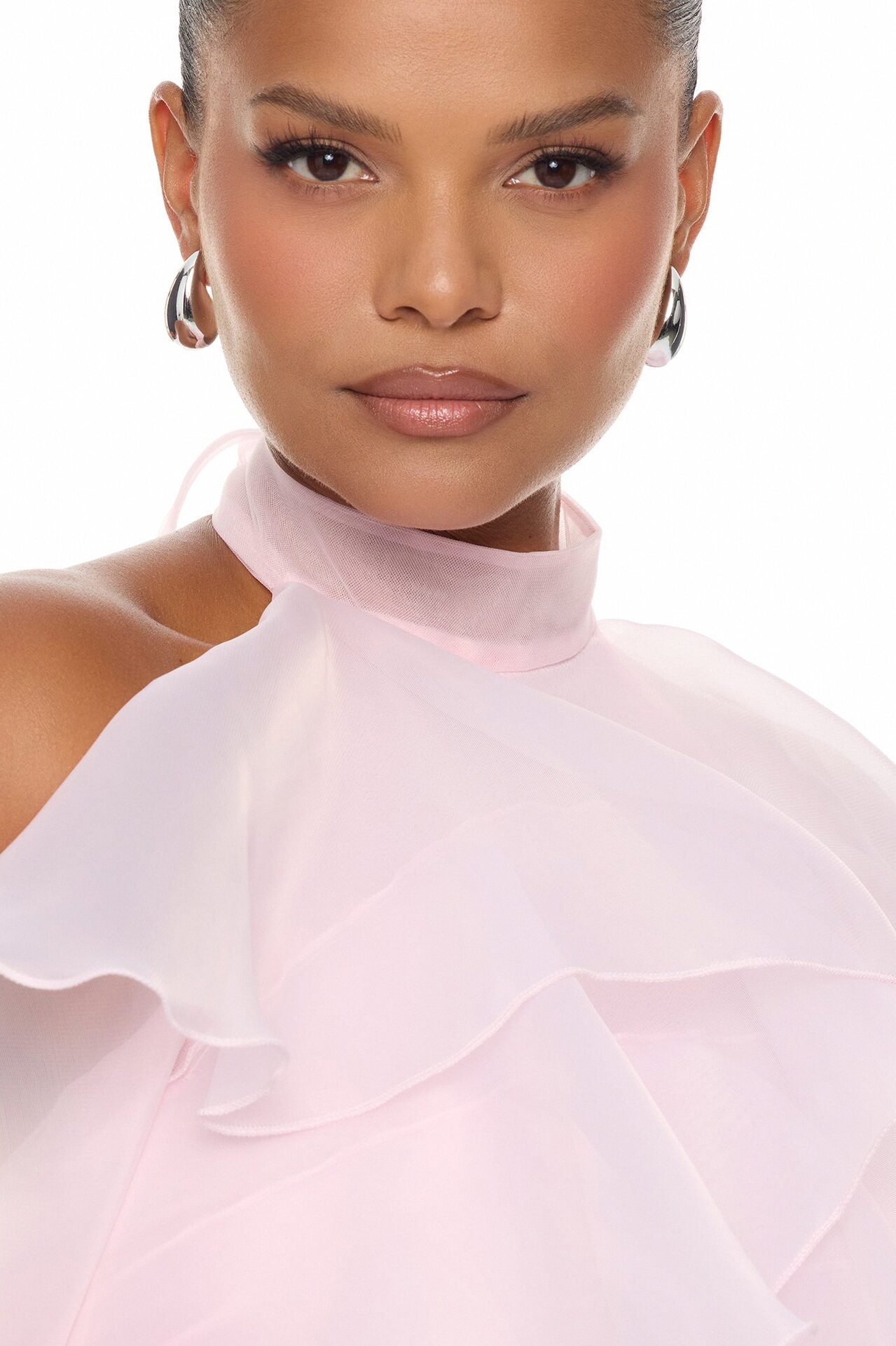 In The Clouds Ruffle Mini Dress - Light Pink