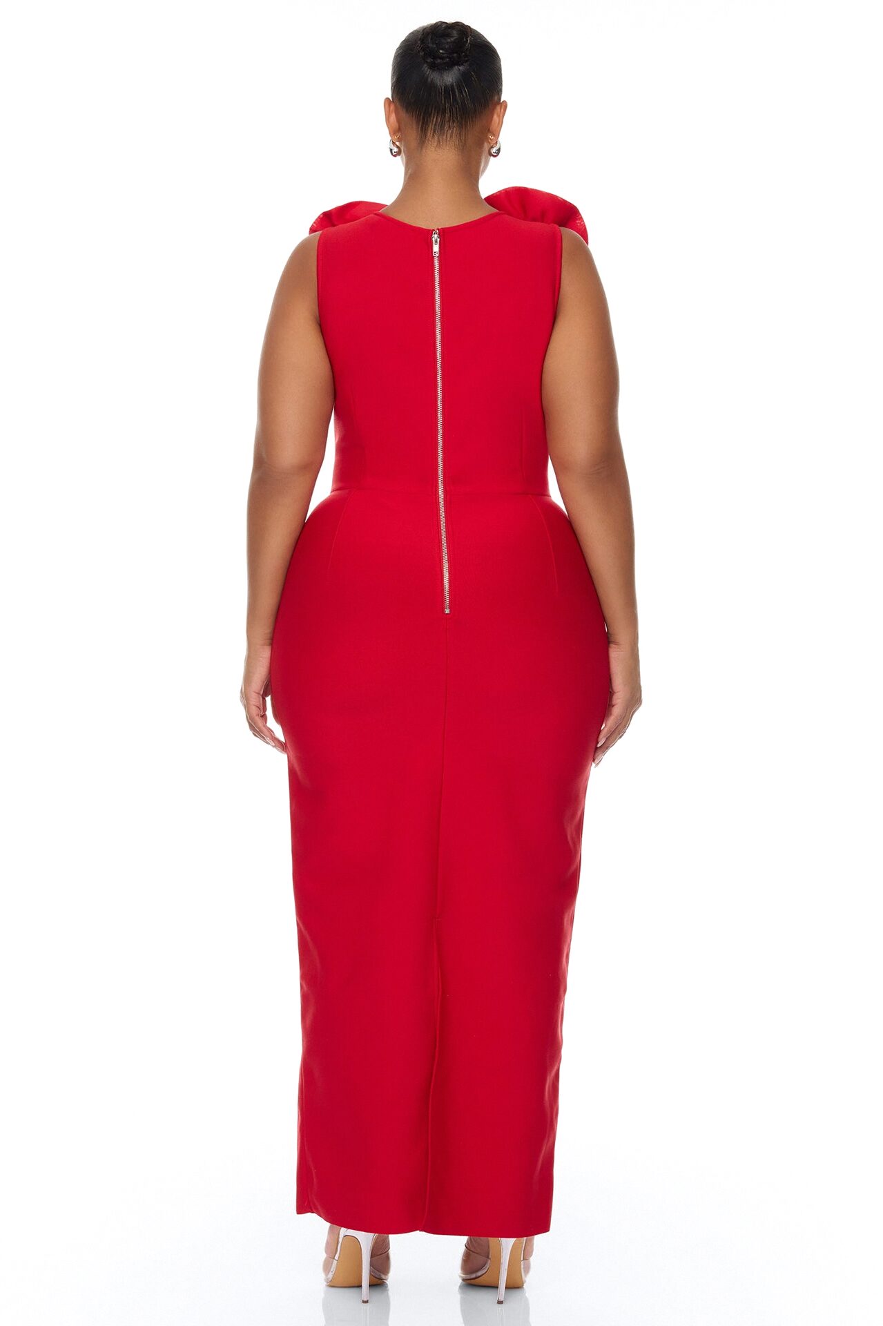 Rosalia Rosette Bandage Maxi Dress - Red