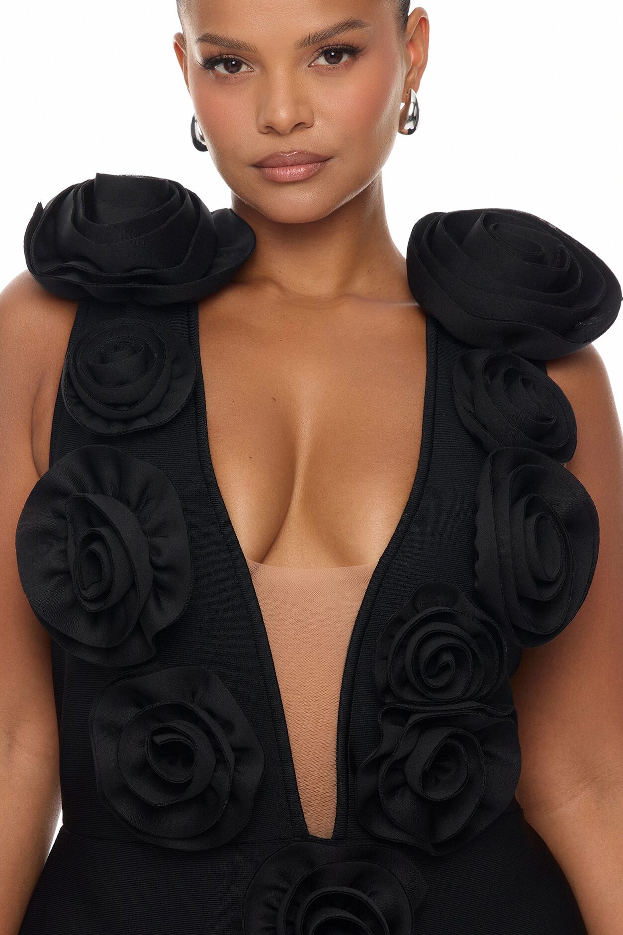 Rosalia Rosette Bandage Maxi Dress - Black
