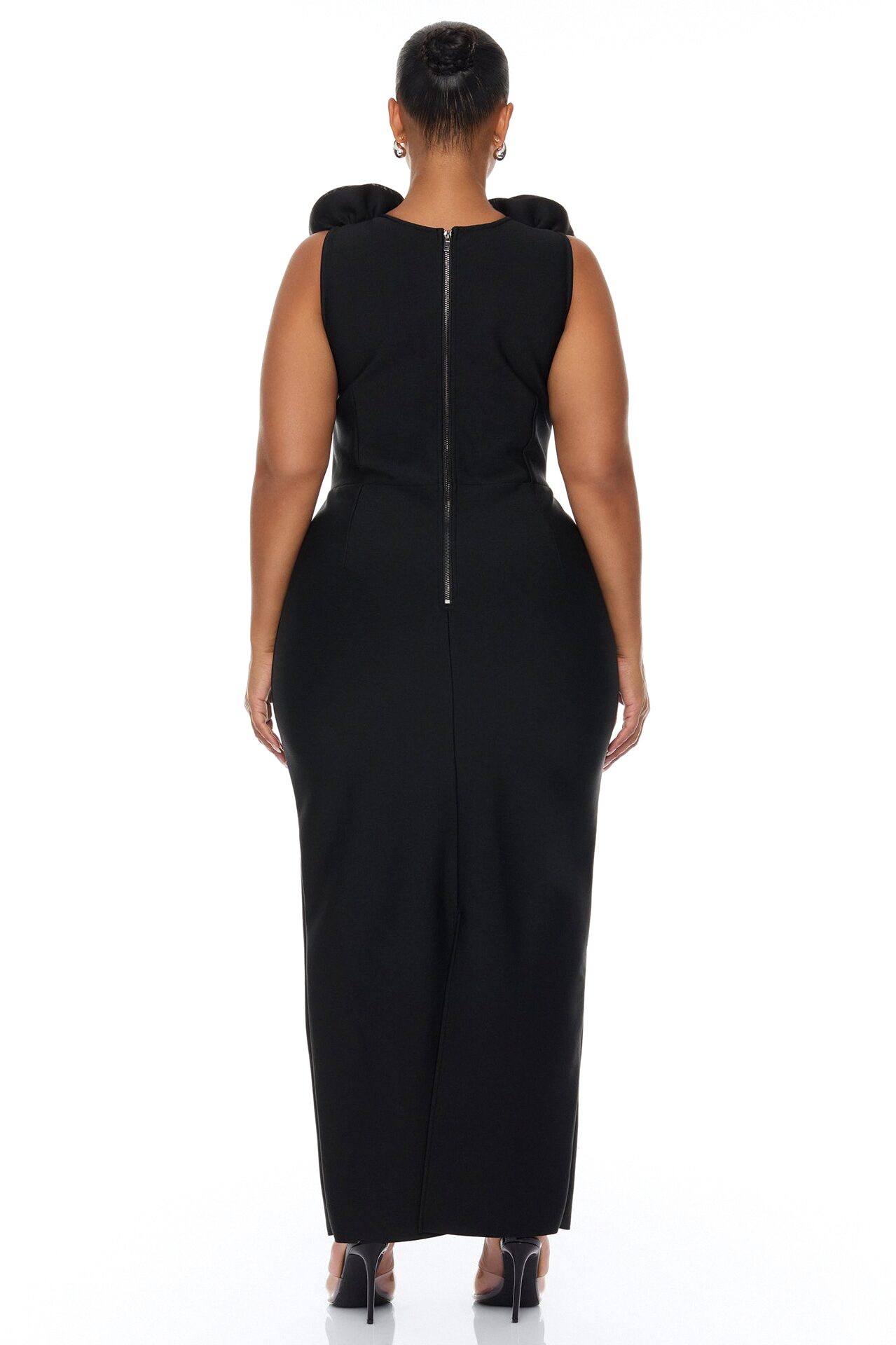 Rosalia Rosette Bandage Maxi Dress - Black
