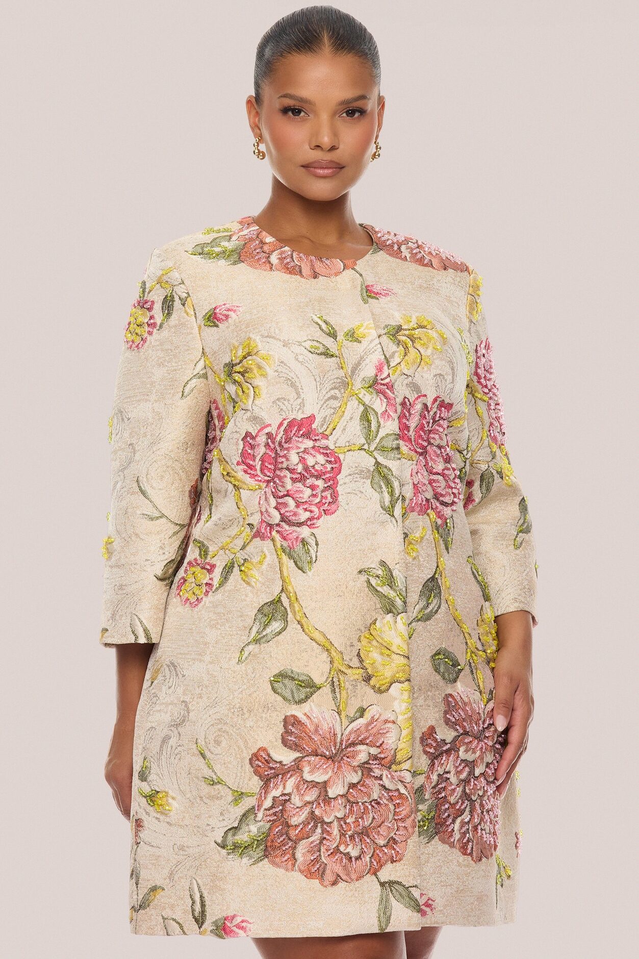 Riannon Jacquard Jacket - Taupe