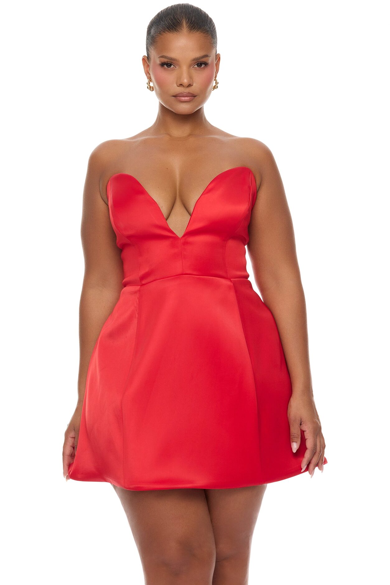 Saydee A Line Mini Dress - Red