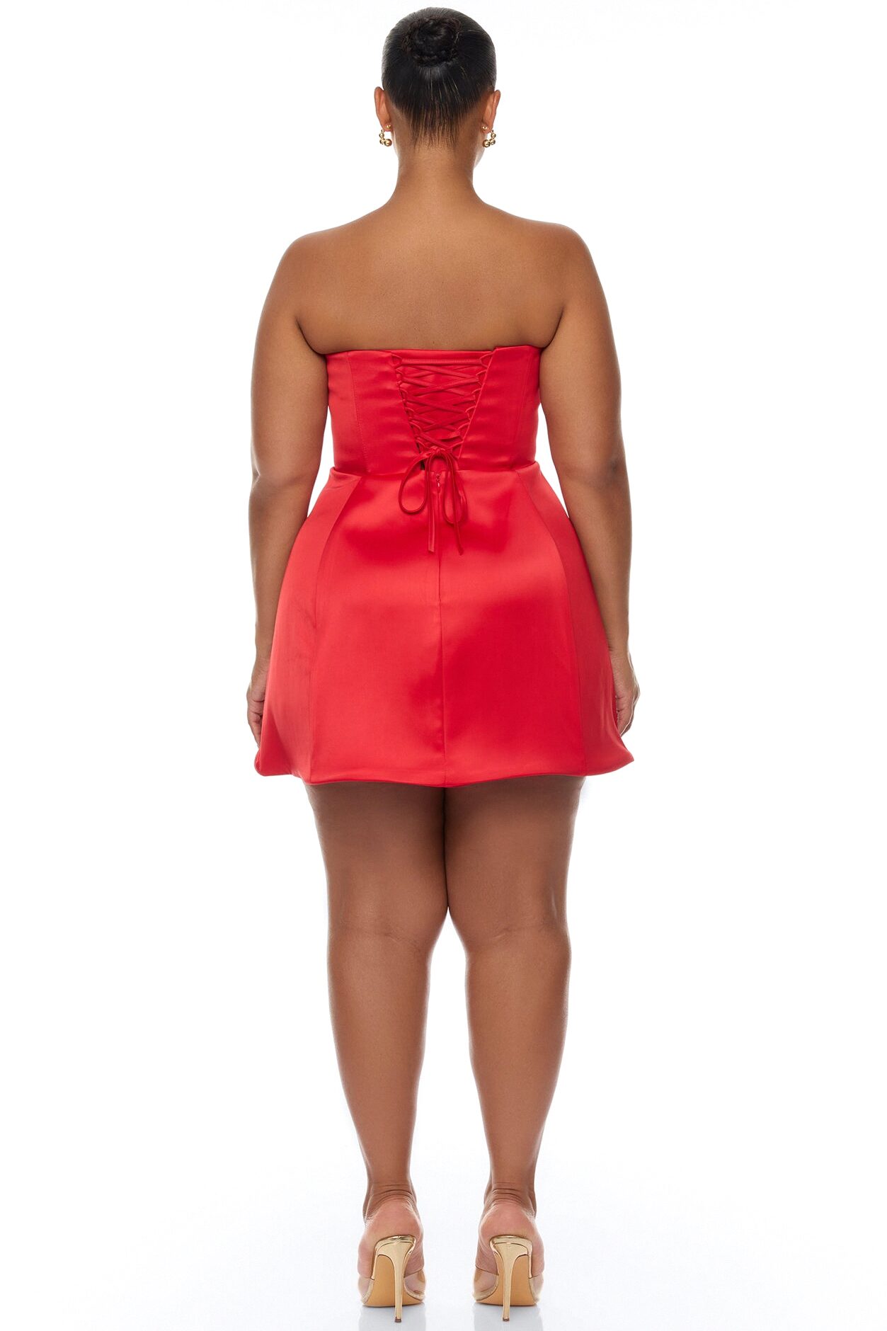 Saydee A Line Mini Dress - Red