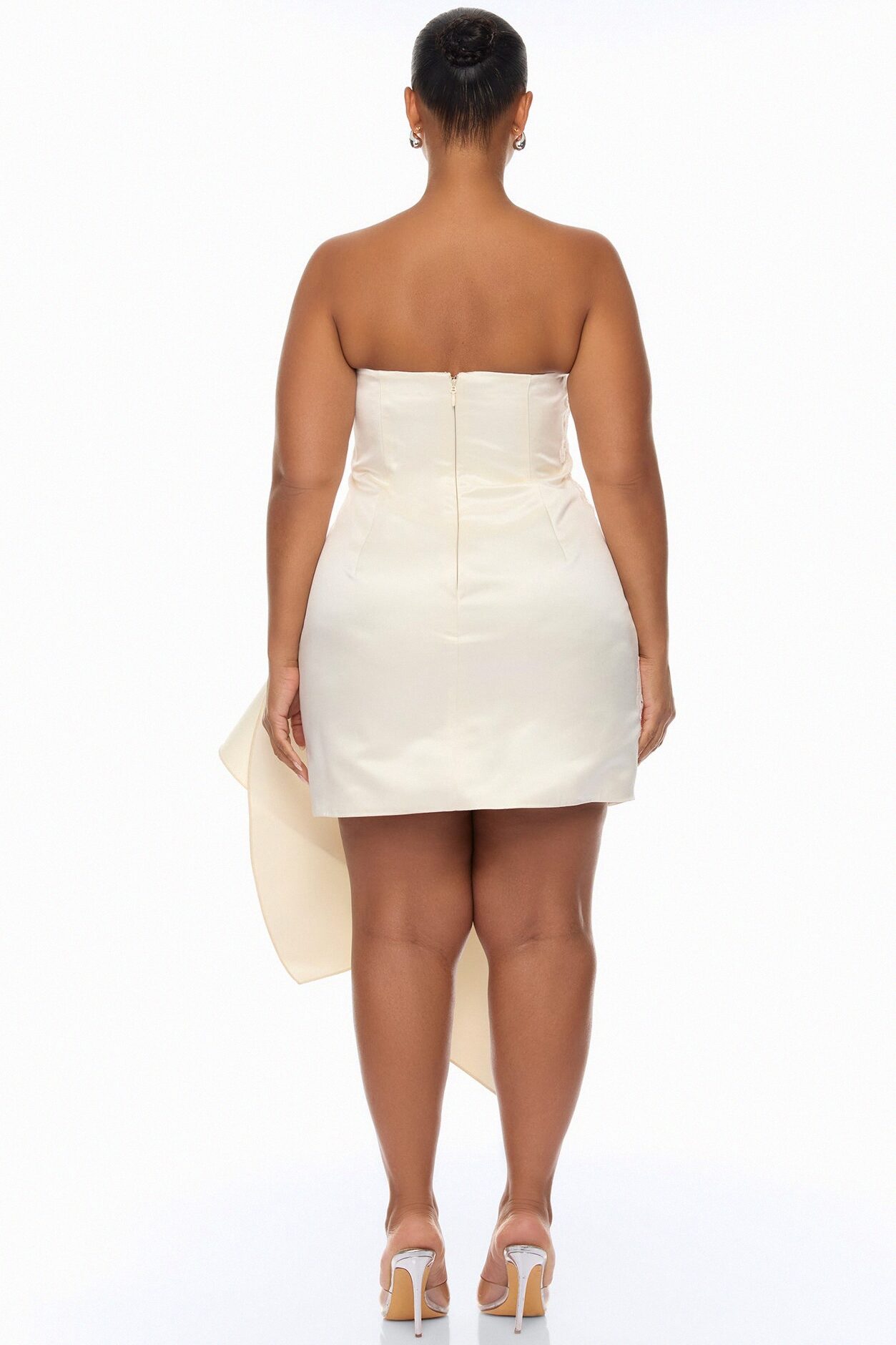Total Drama Ruffle Drape Mini Dress - Cream