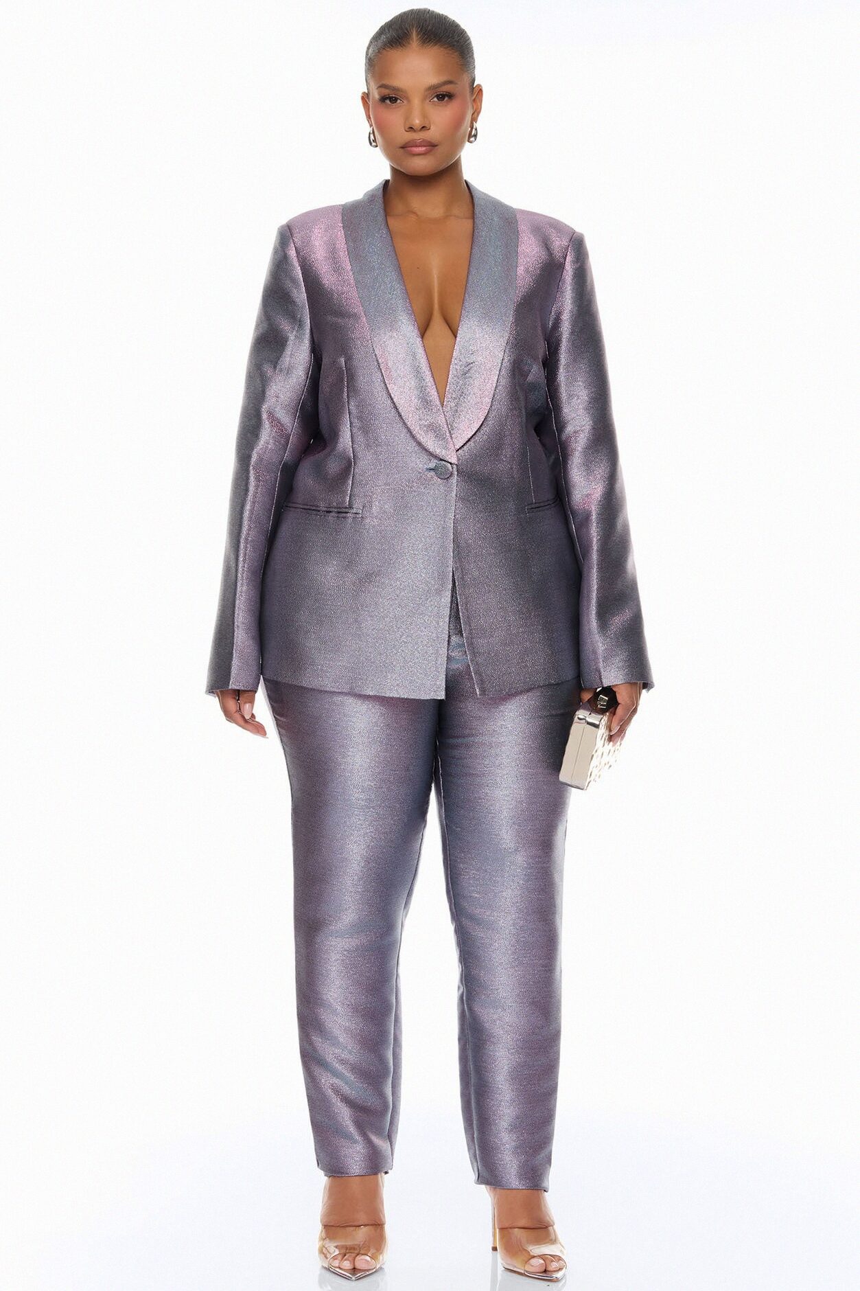 Cosmic Dream Metallic Pant Set - Blue/combo