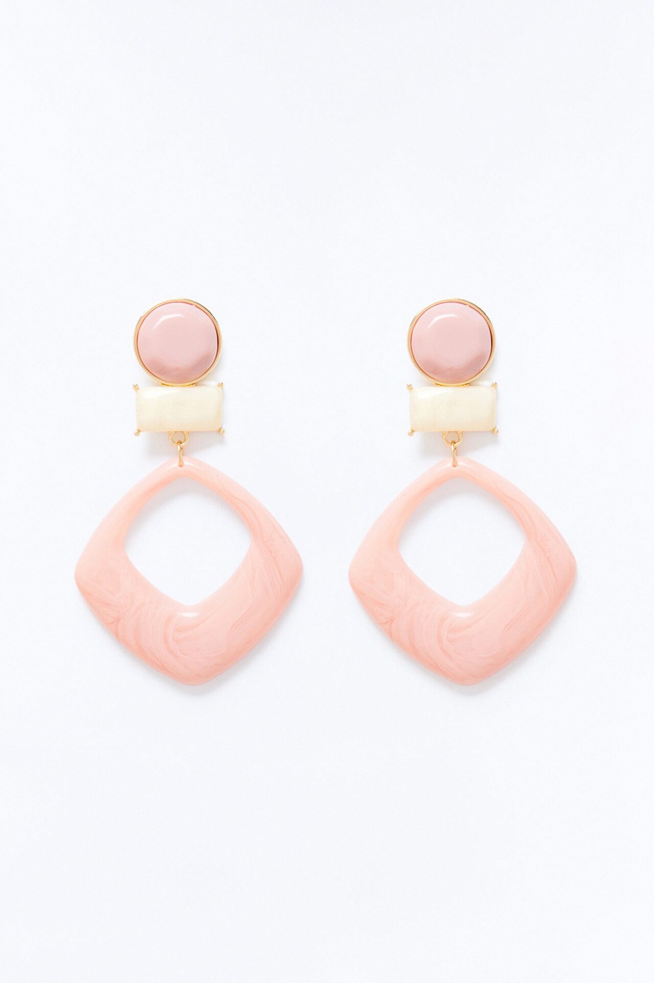Calmness Over Chaos Jeweled Drop Earrings - Pink
