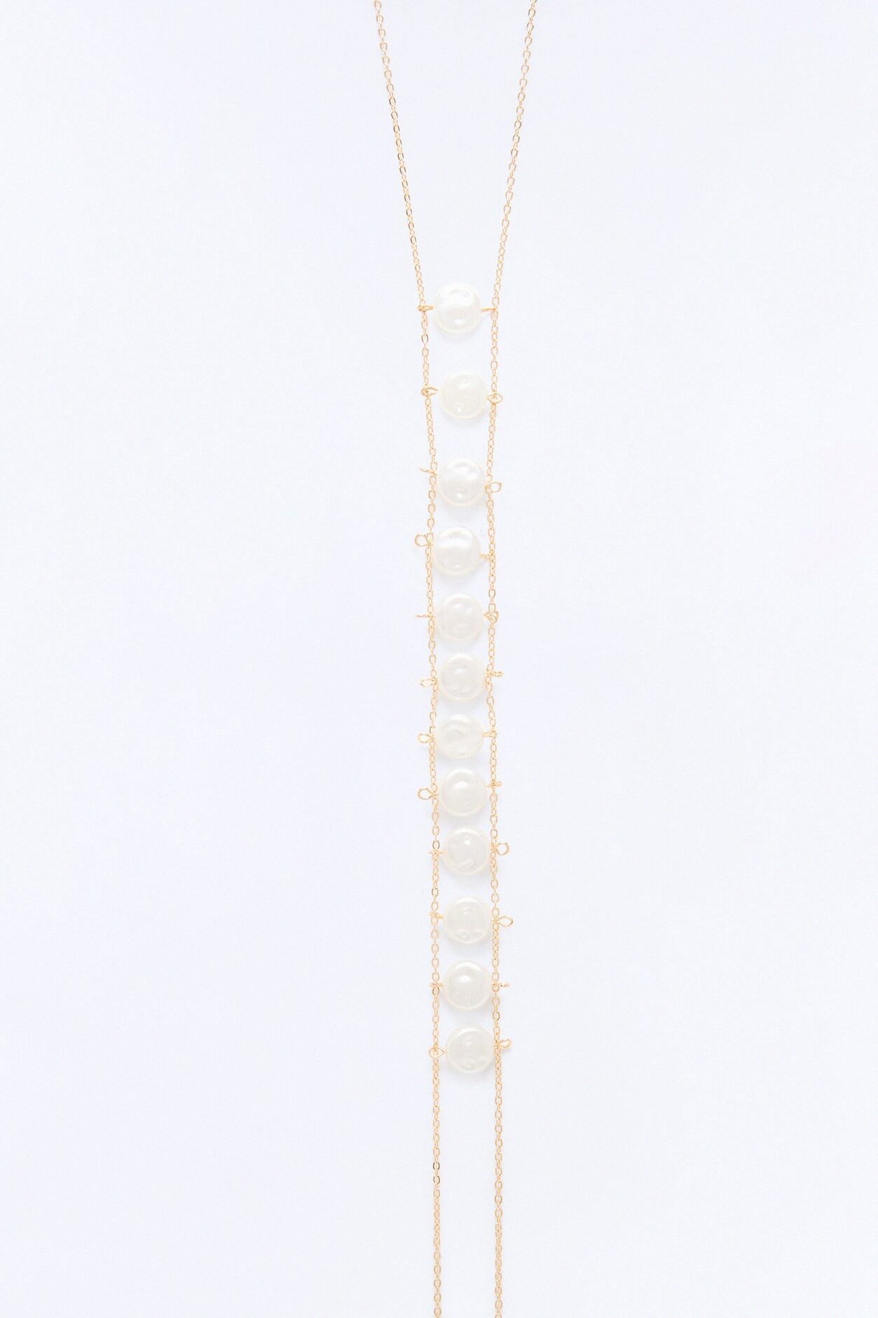Pearly Pebbles Body Chain - White/Gold