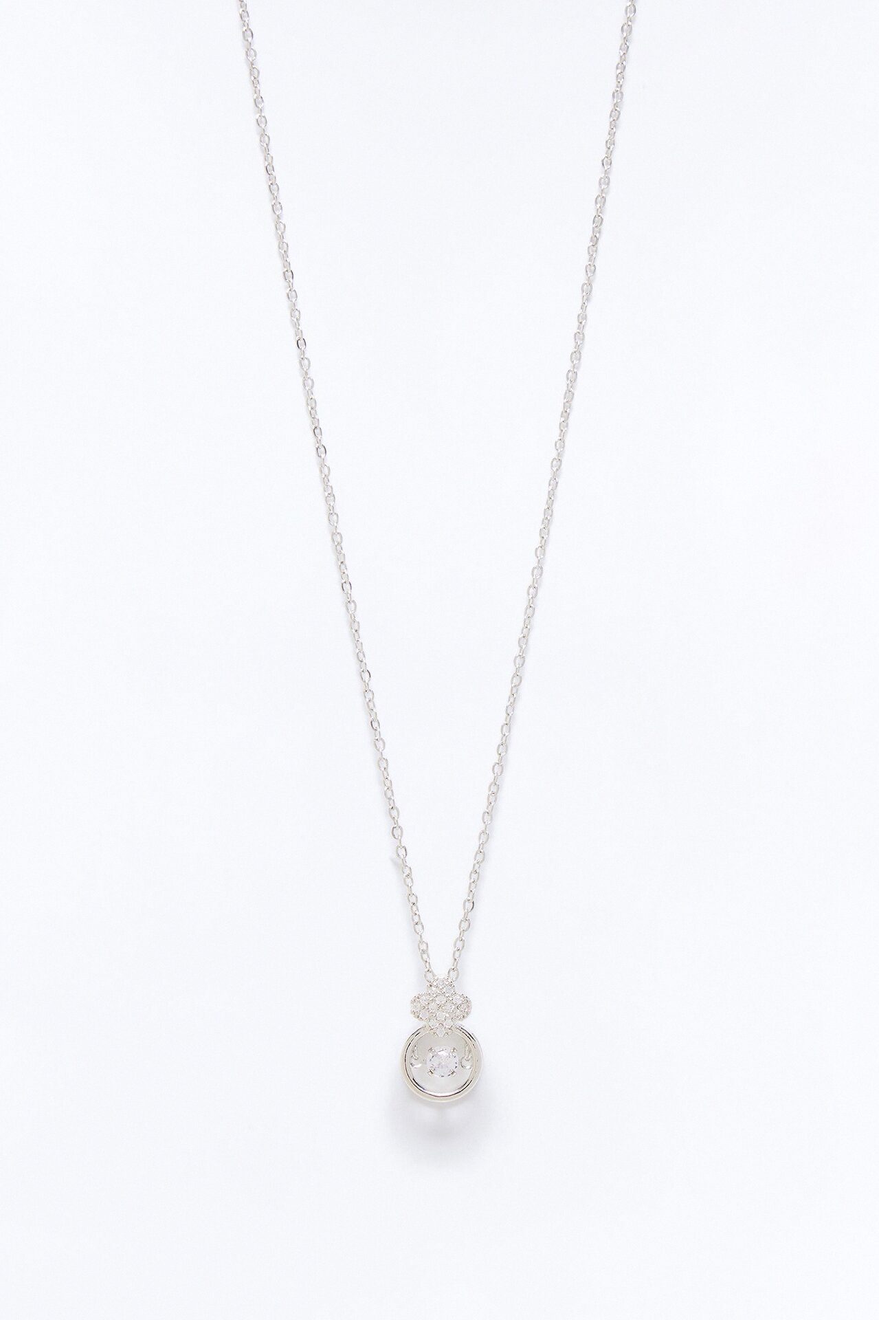 Little Sparkle Clover Necklace - Silver