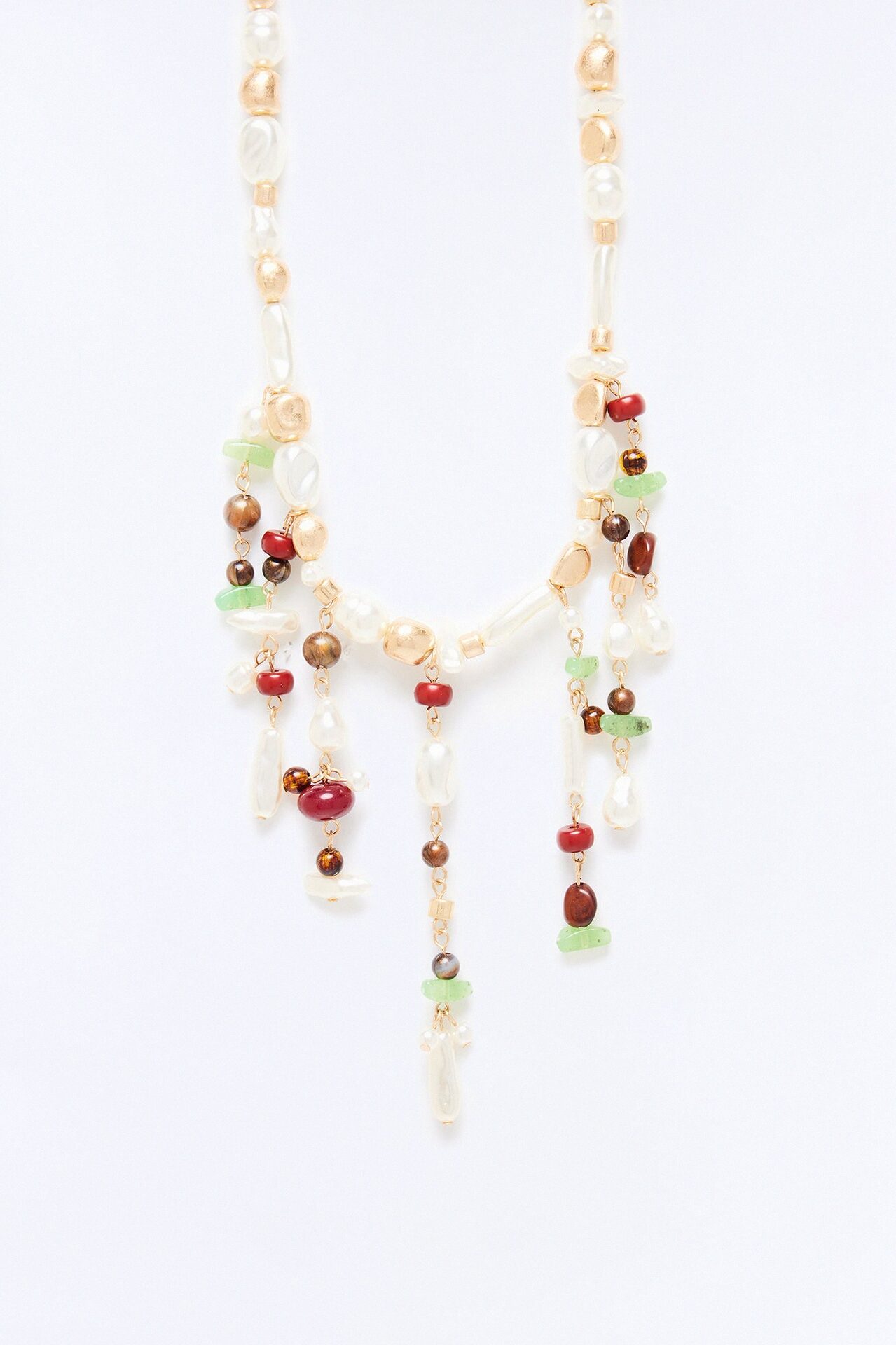 Kimberly Beaded Necklace - White/combo