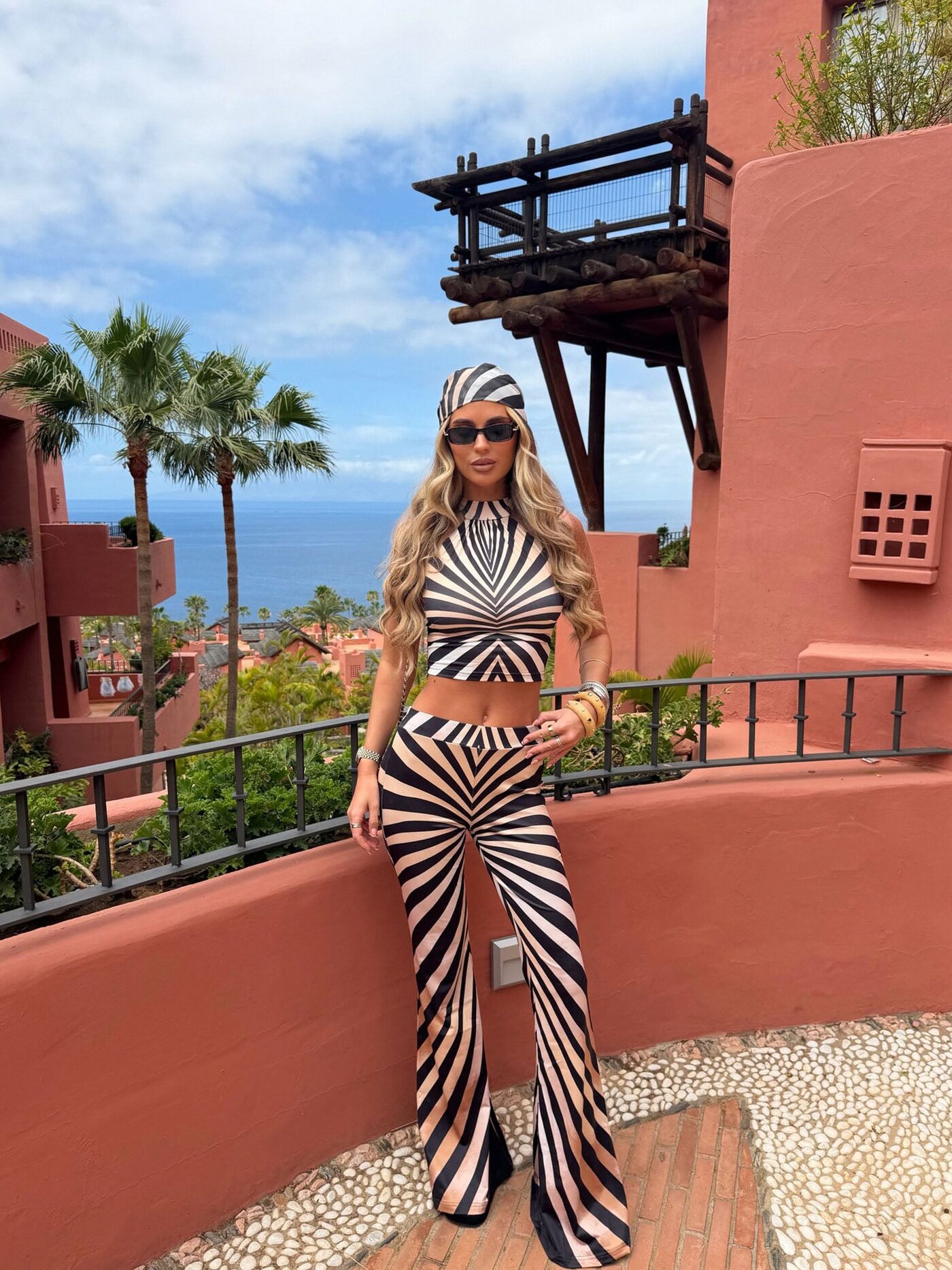 Nola 3 Piece Pant Set - Taupe/combo