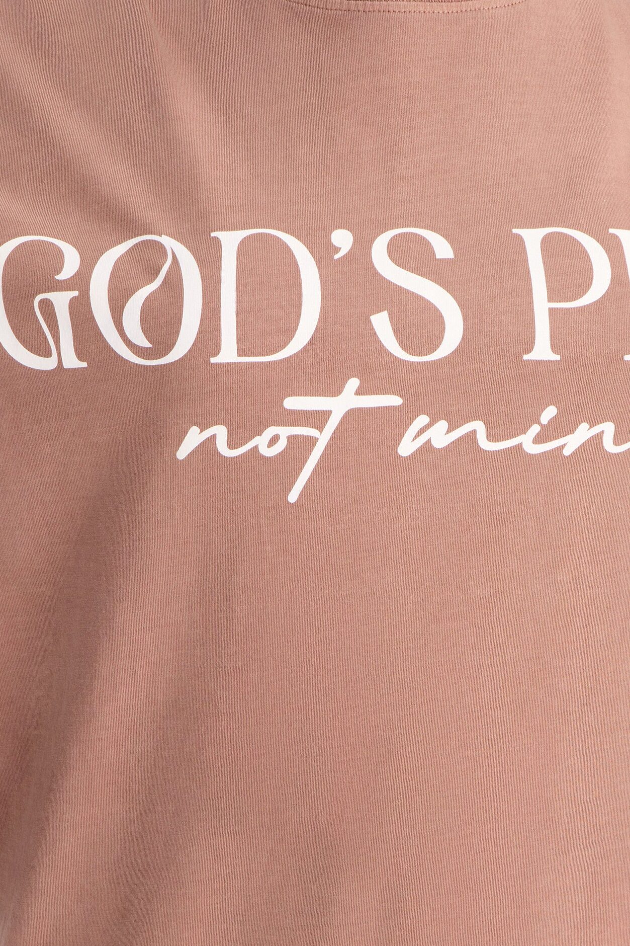 God's Plan Not Mine Washed Tshirt - Brown