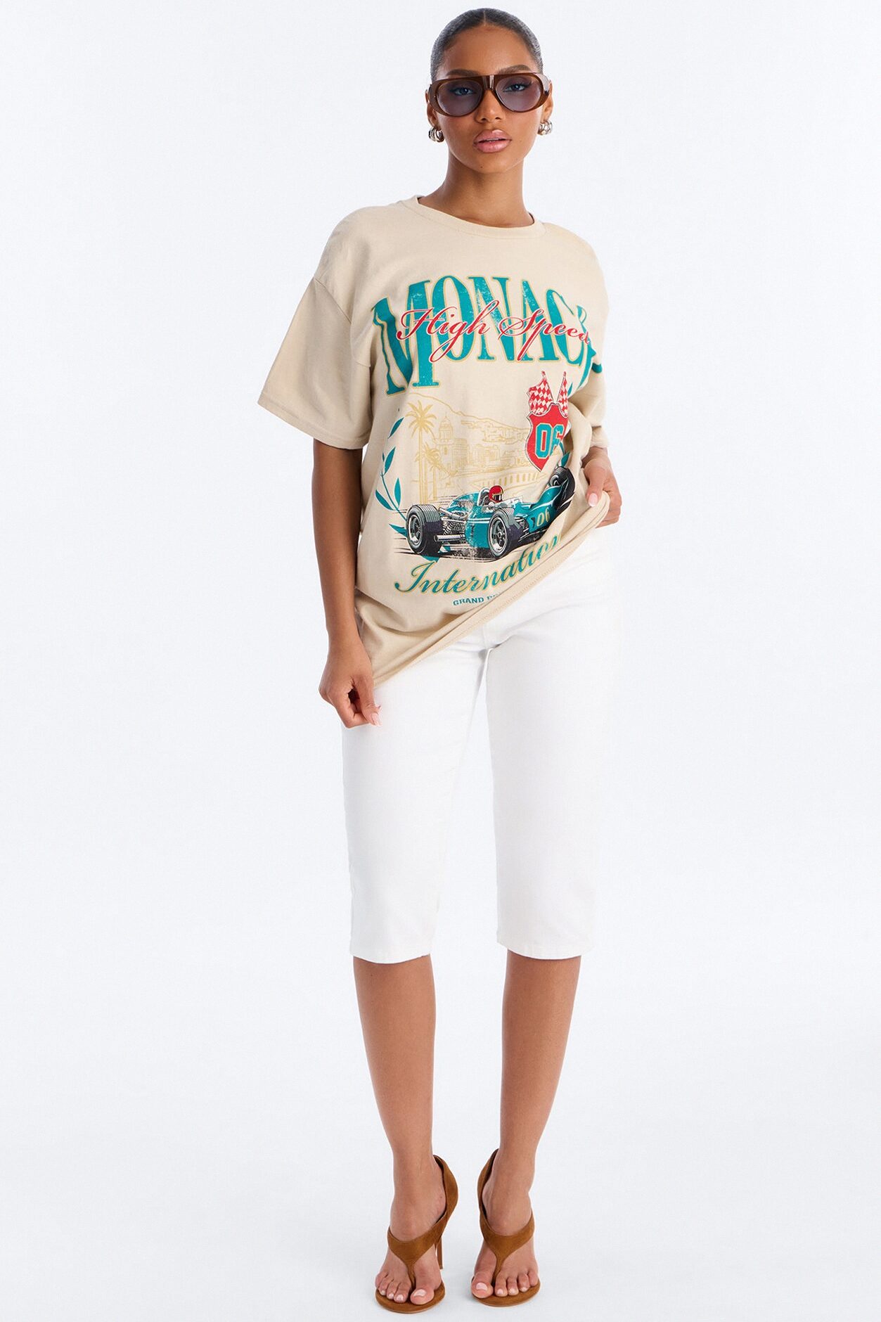 Monaco International Racing Tee - Sand