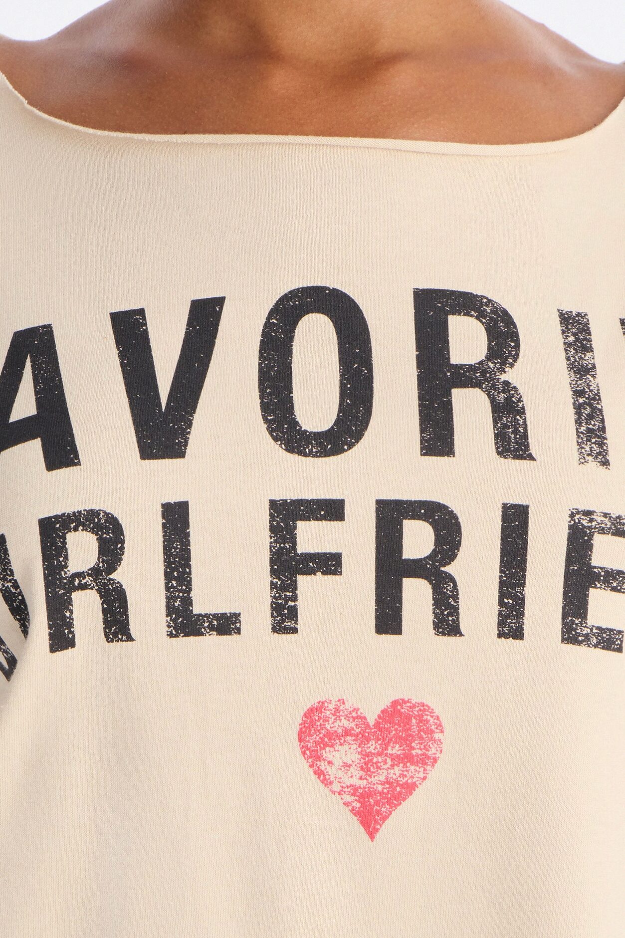 Favorite Girlfriend Off Shoulder Tee - Sand