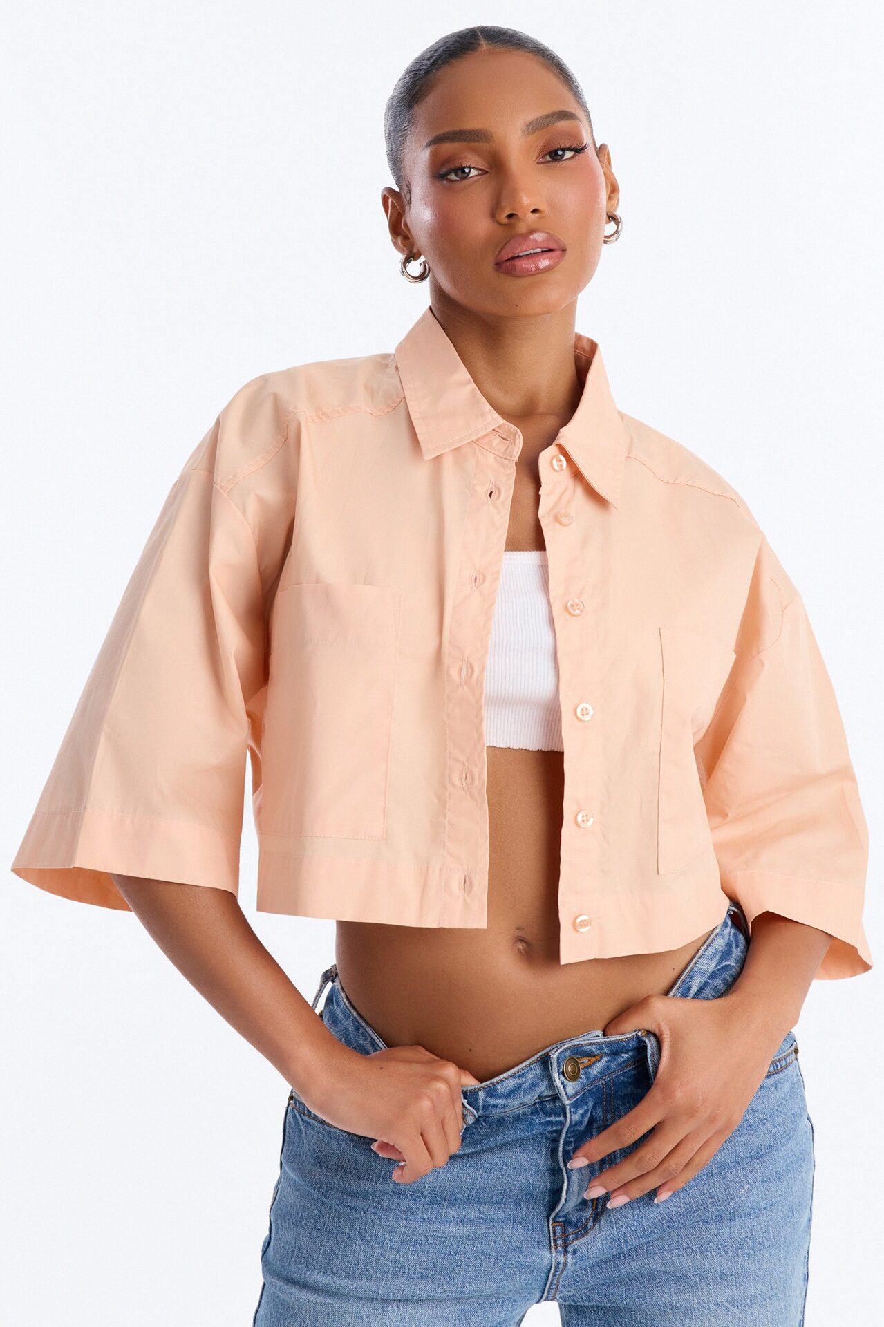 Busy Weekends Poplin Shirt - Peach