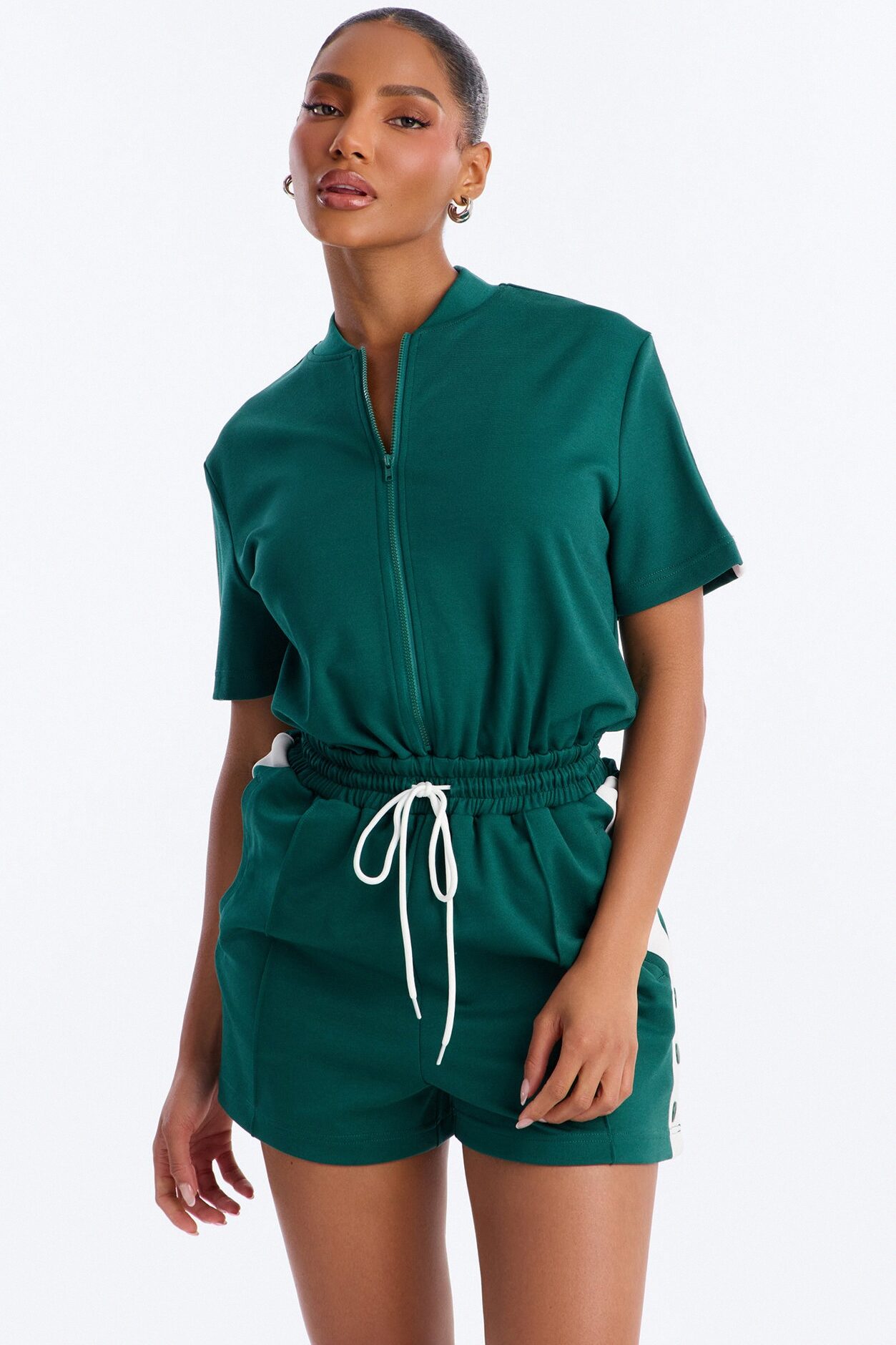 Lianna Short Sleeve Romper - Hunter