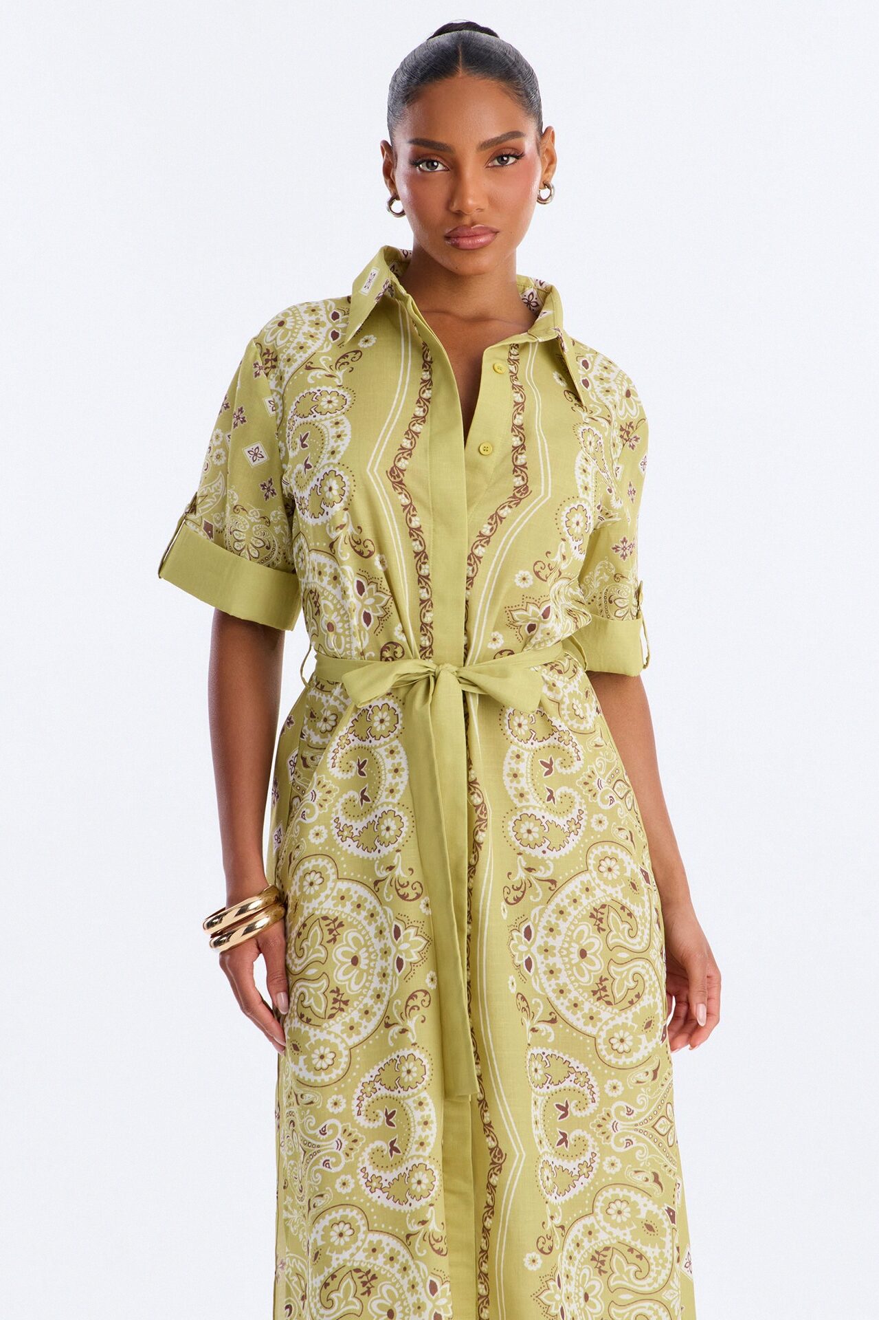 Coastal Mindset Paisley Maxi Dress - Green/combo
