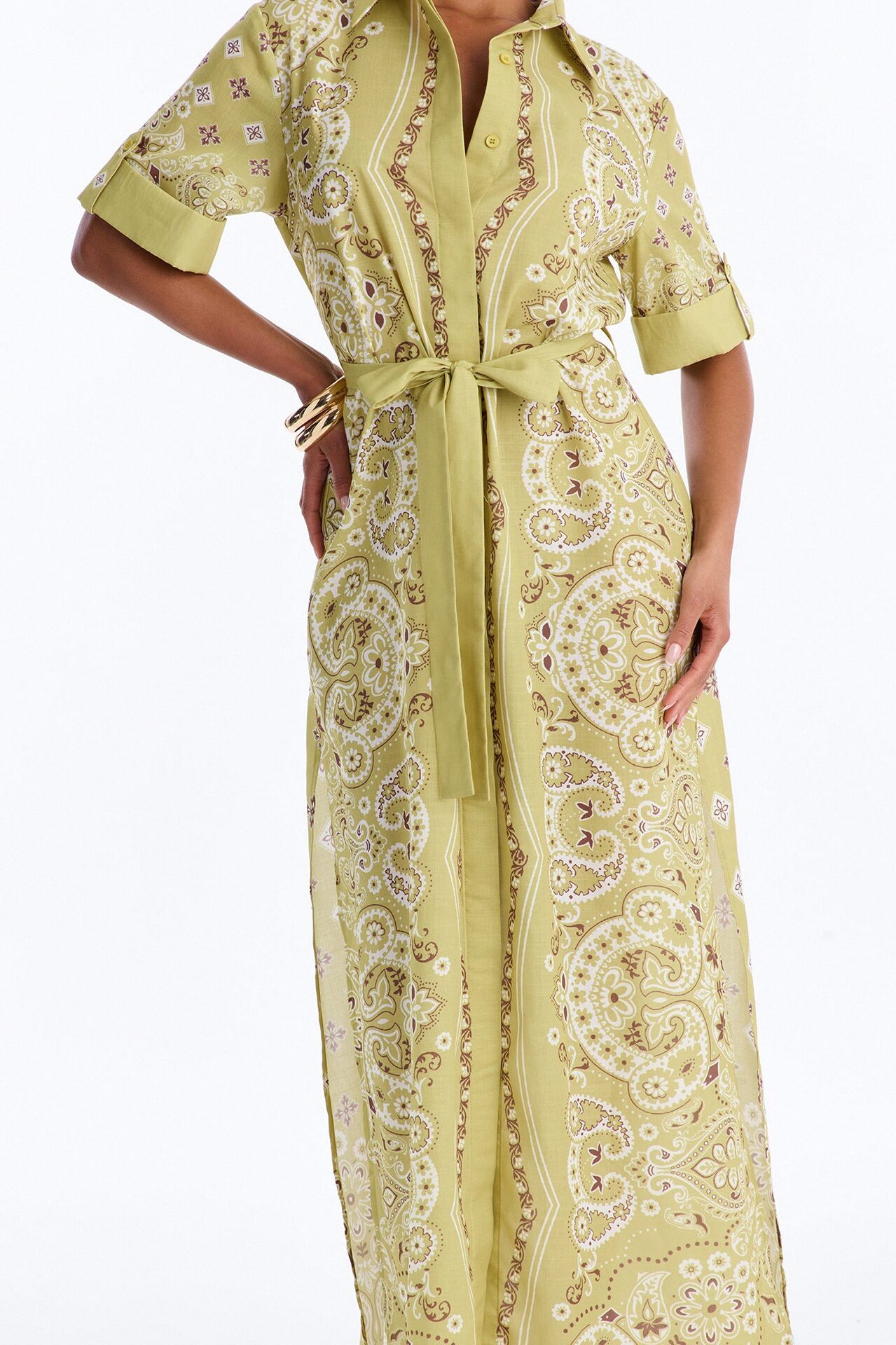 Coastal Mindset Paisley Maxi Dress - Green/combo