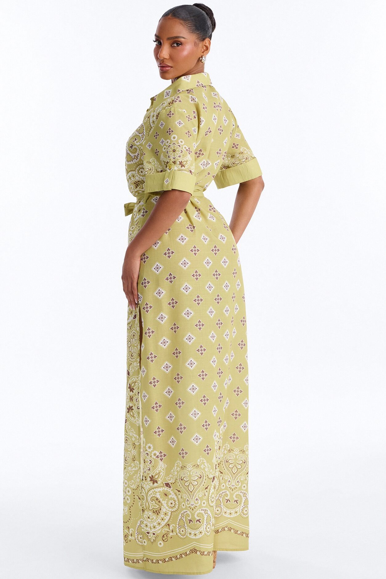Coastal Mindset Paisley Maxi Dress - Green/combo