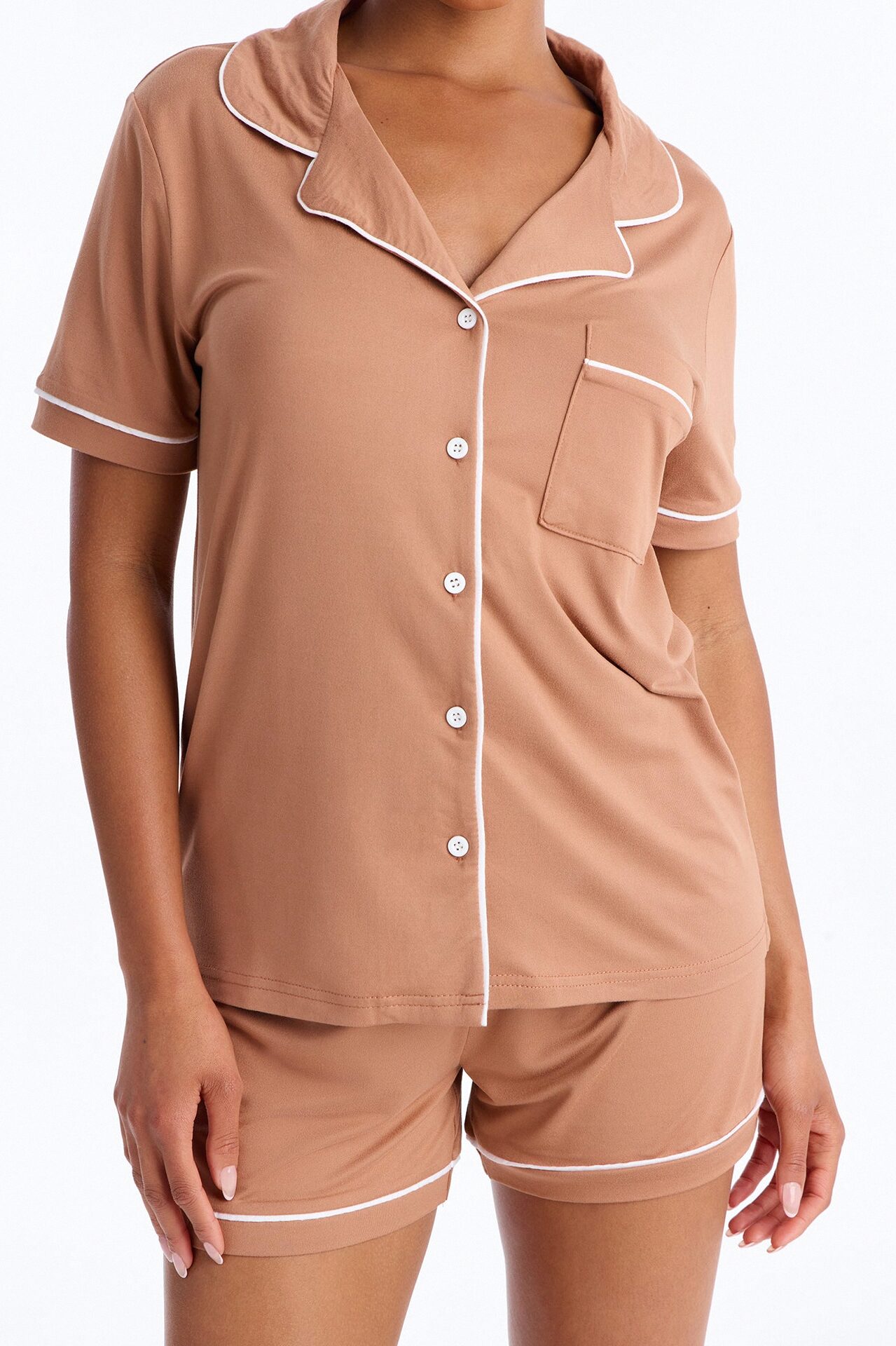 Ready For Bed PJ Short Set - Mocha