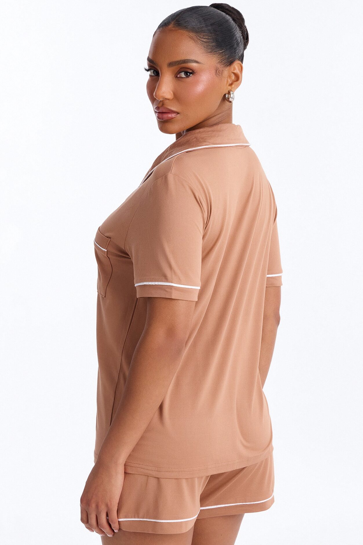 Ready For Bed PJ Short Set - Mocha