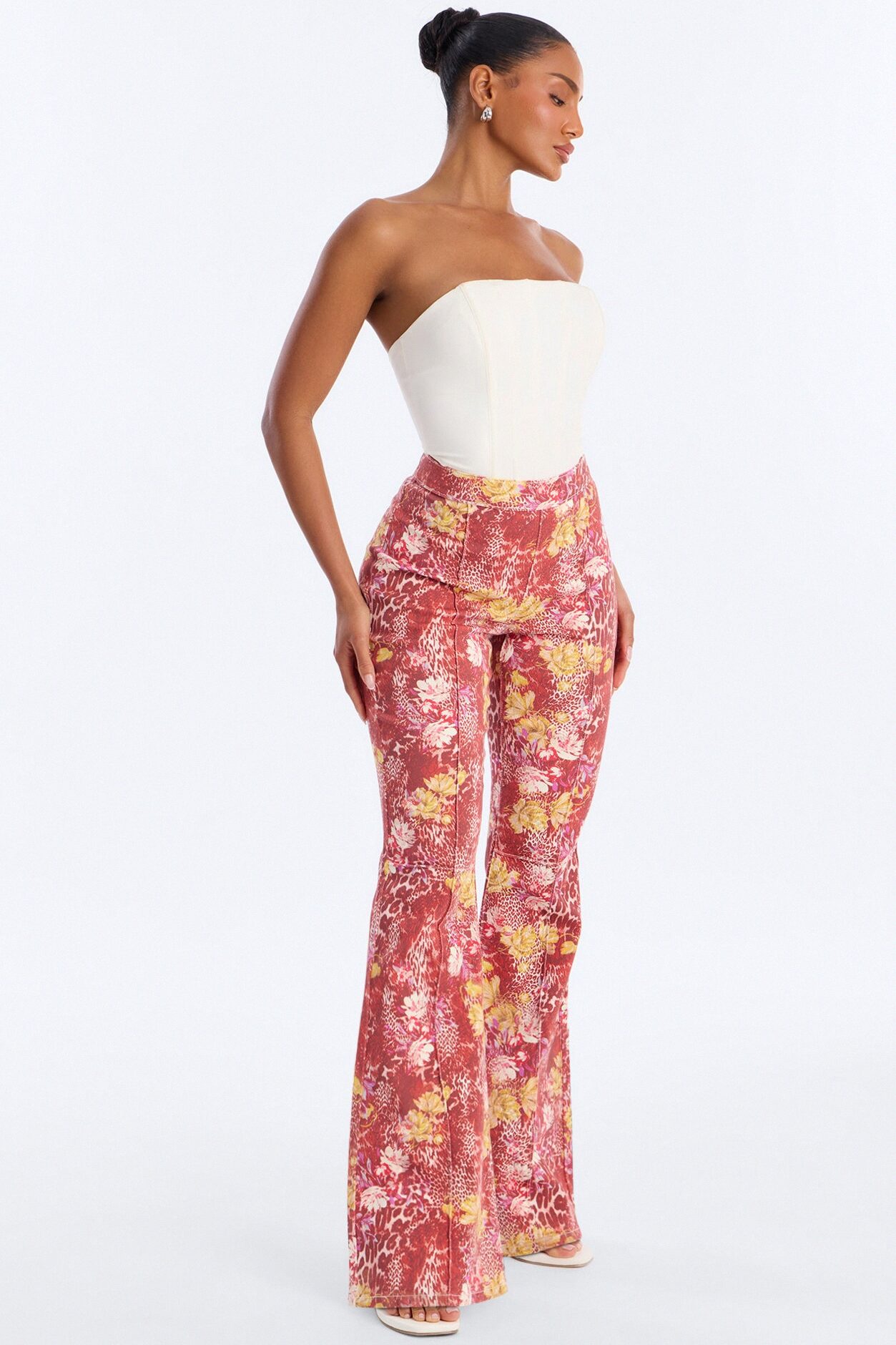 Summer Of Loving Printed Jeans - Red/combo