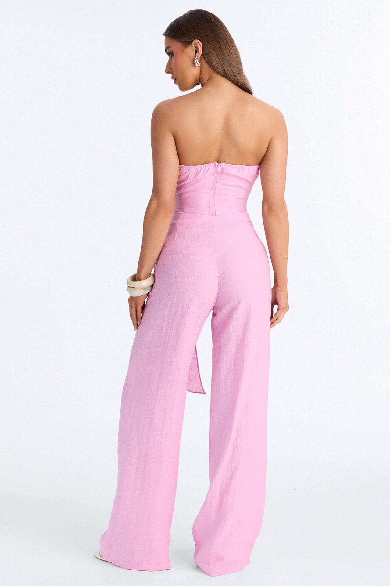 Zariah Strapless Linen Wrap Pant Set - Lilac