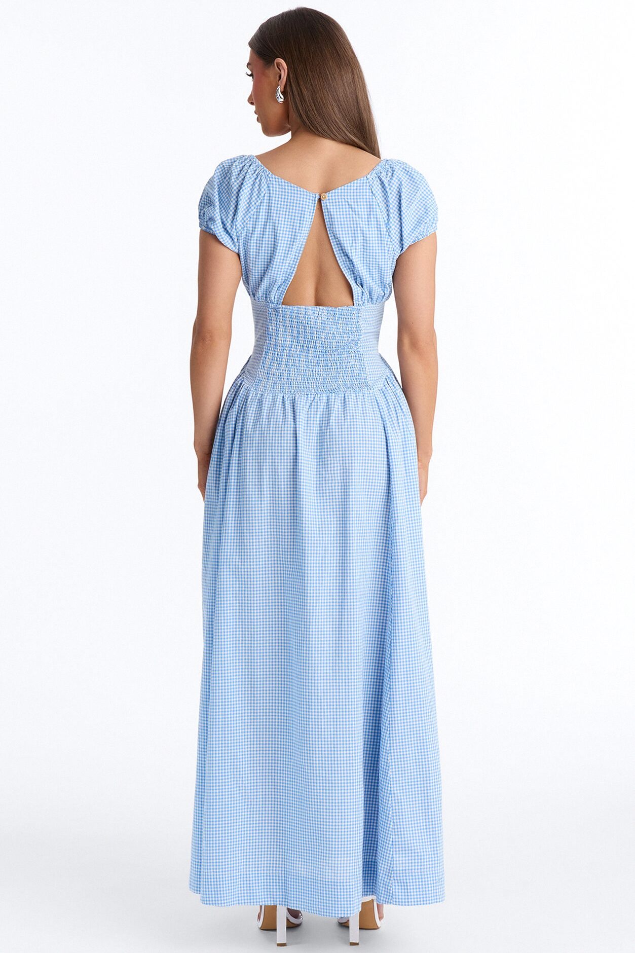 Maribelle Puff Sleeve Maxi Dress - Blue/combo