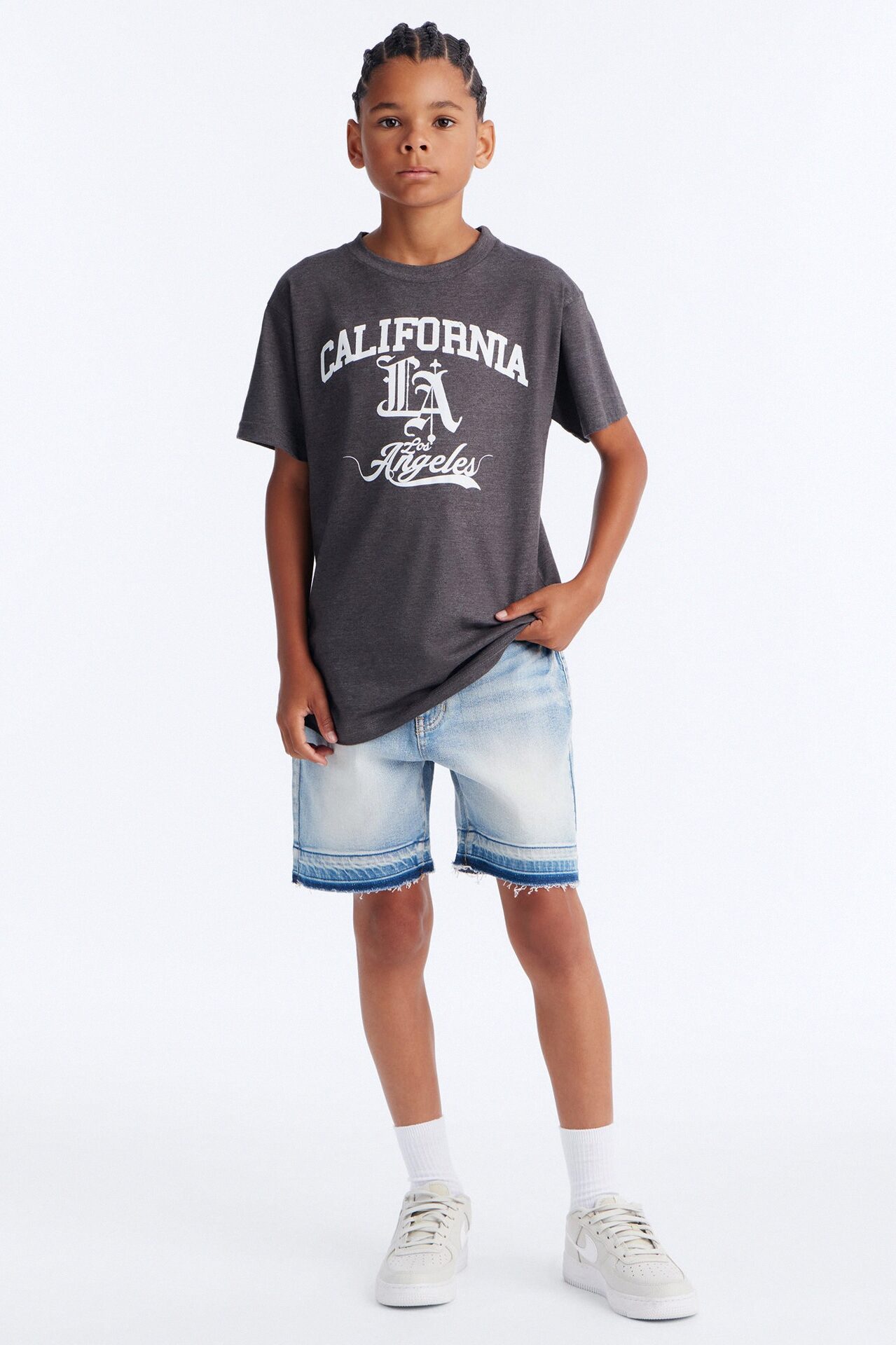 Mini Run Around Relaxed Denim Shorts - Light Wash