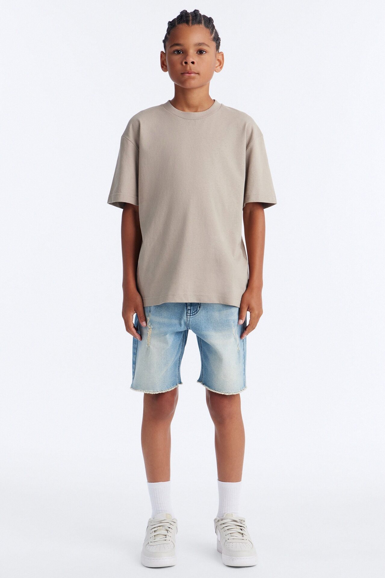 Mini Lounge Relaxed Denim Shorts - Medium Blue Wash