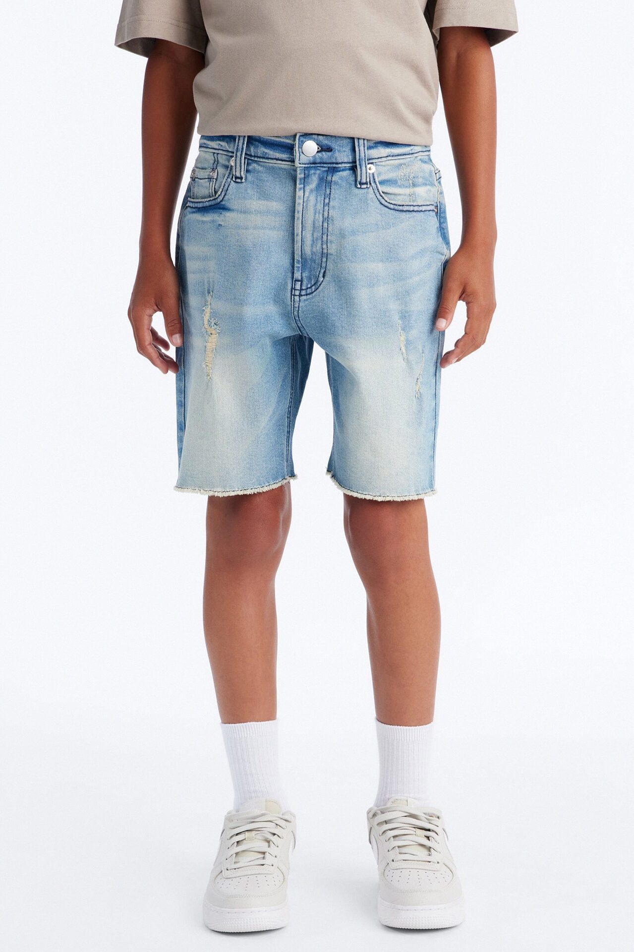 Mini Lounge Relaxed Denim Shorts - Medium Blue Wash