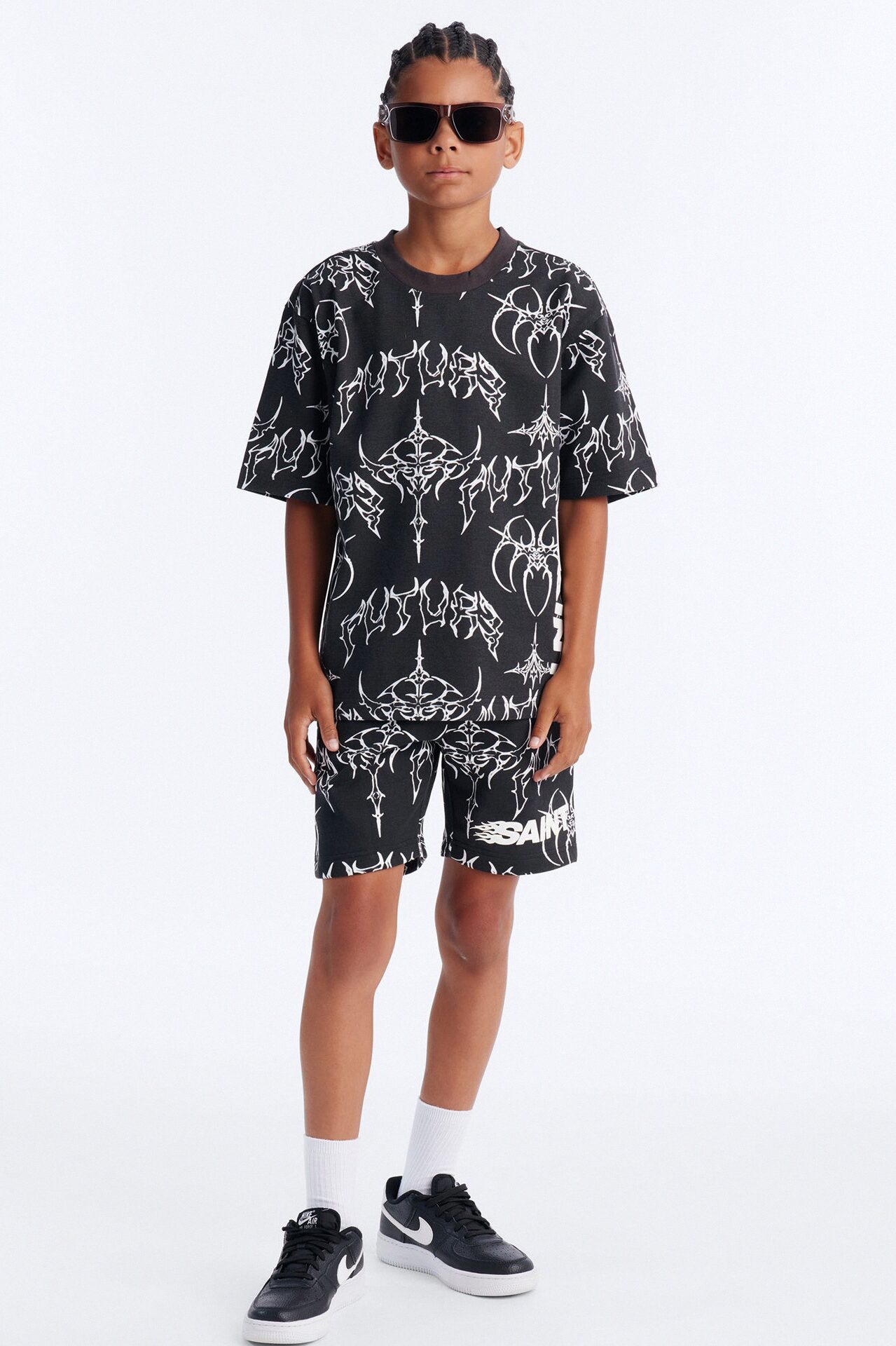 Mini Future Saint Sleeve Tee - Black