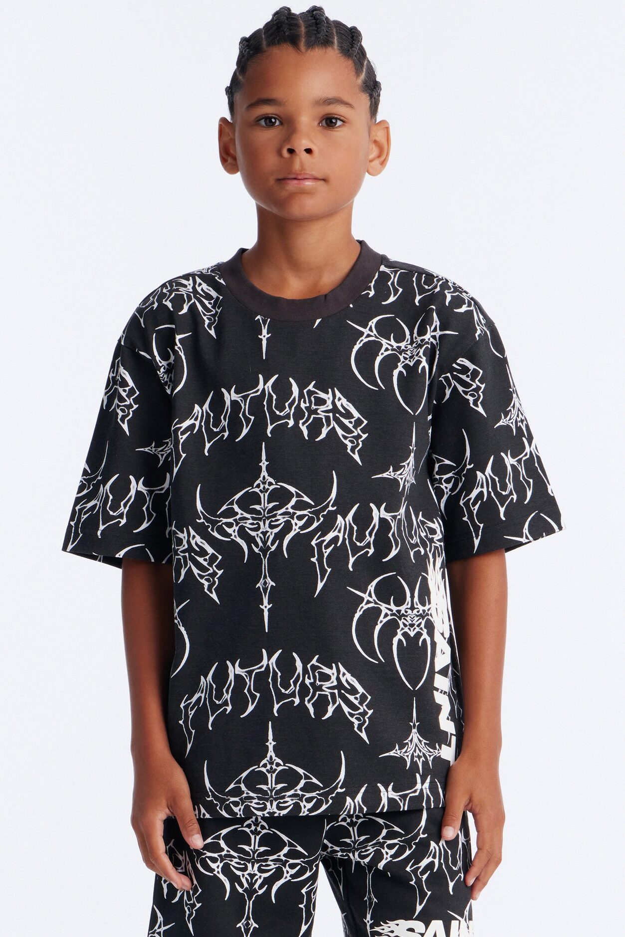 Mini Future Saint Sleeve Tee - Black