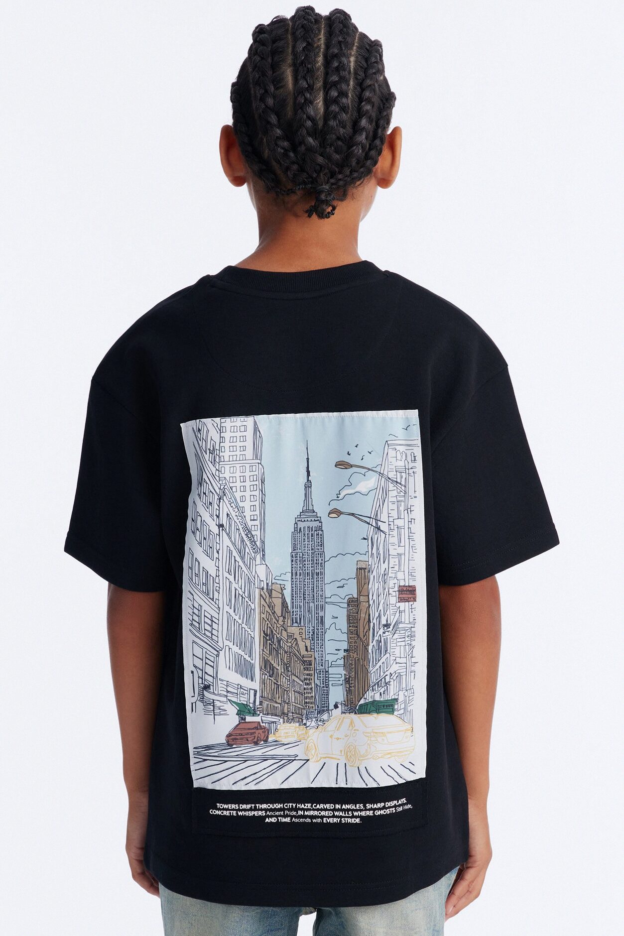 Mini Busy Streets Of NYC Short Sleeve Tee - Black