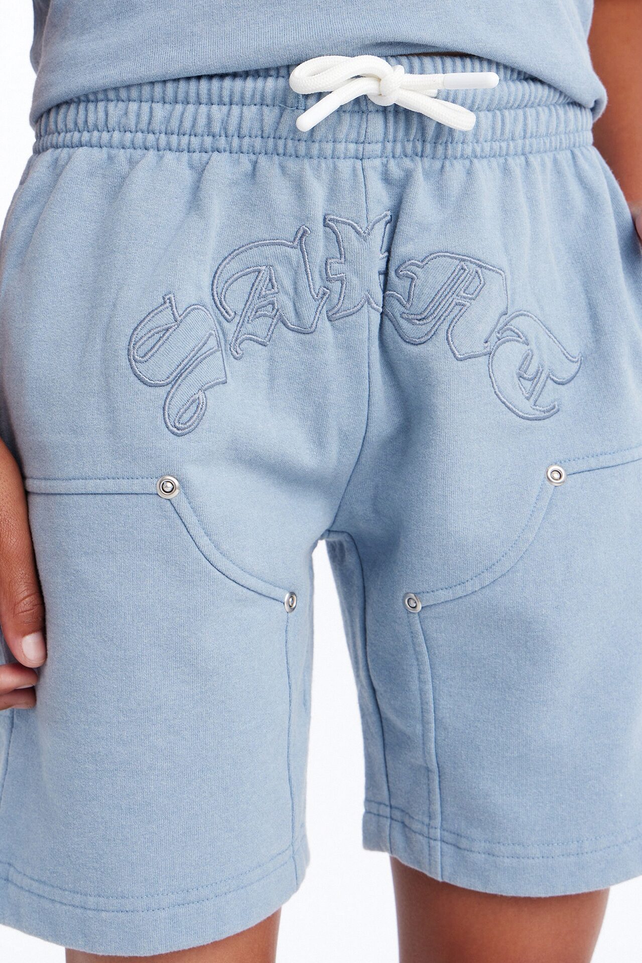 Mini Still A Saint Shorts - Light Blue