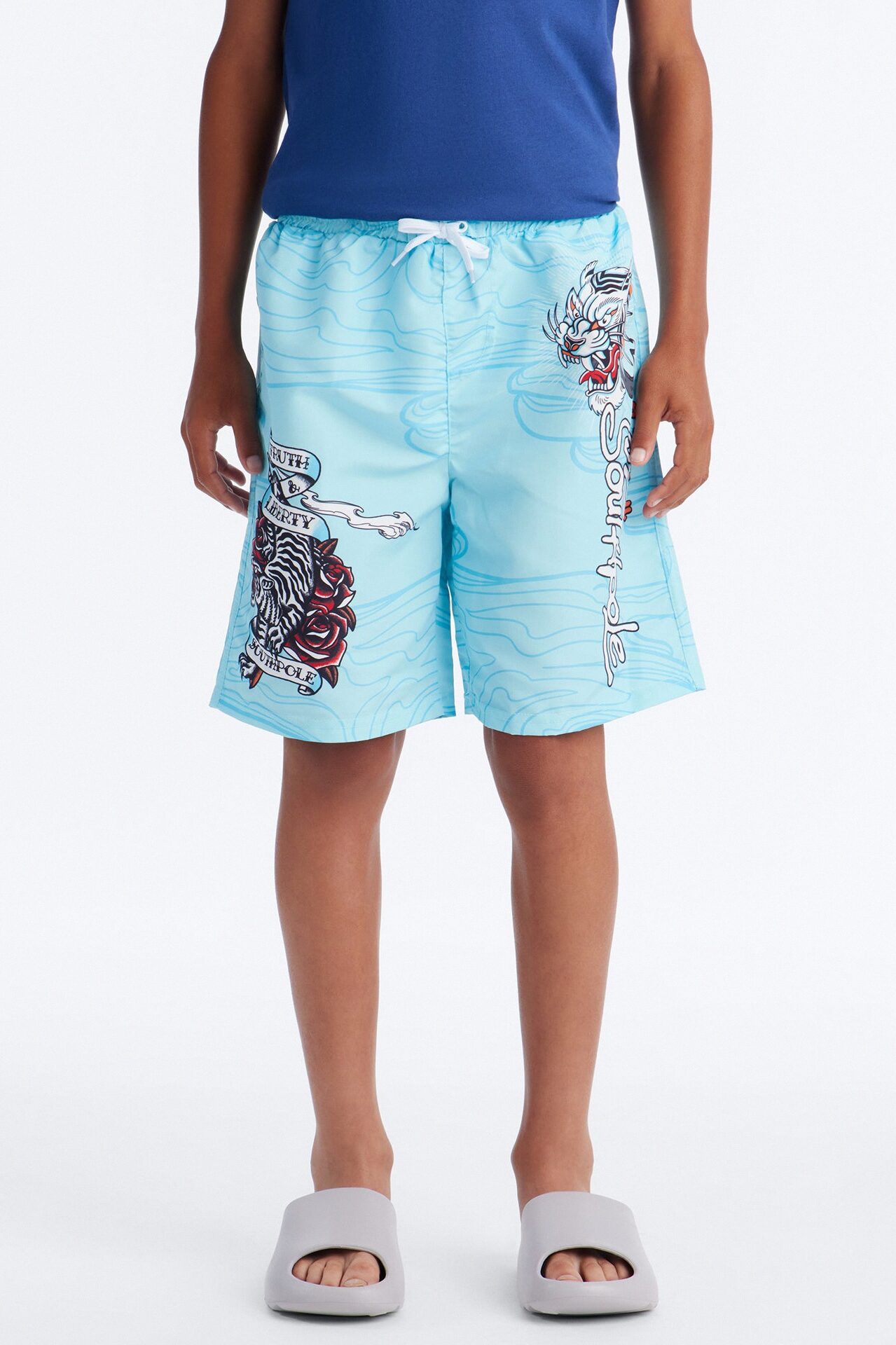 Mini Southpole Truth and Liberty Swim Trunk - Aqua