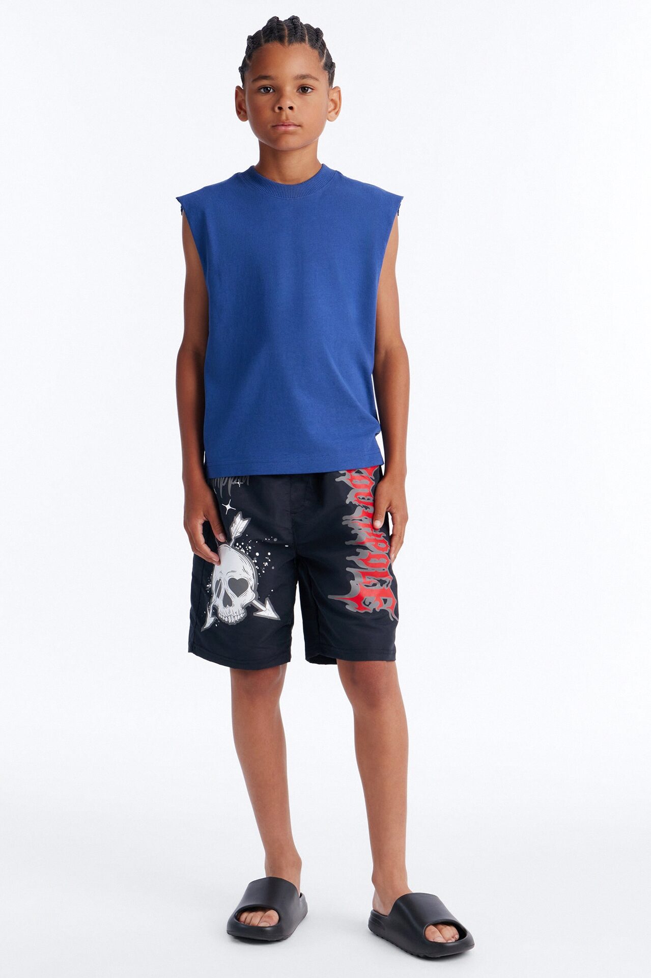 Mini Southpole Skull Swim Trunk - Black