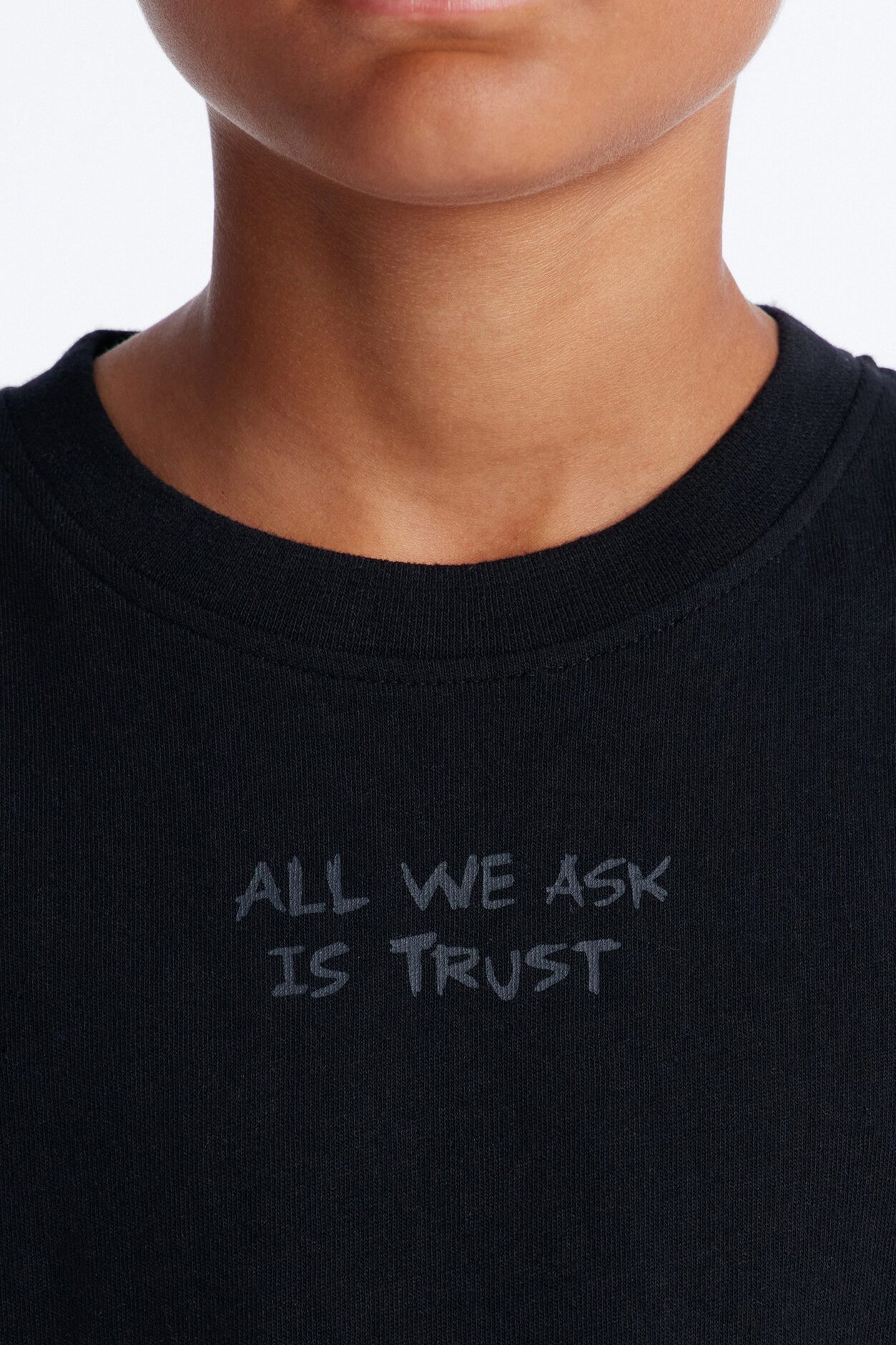 Mini Loyalty Burns Deep Embroidery Short Sleeve Tee - Black