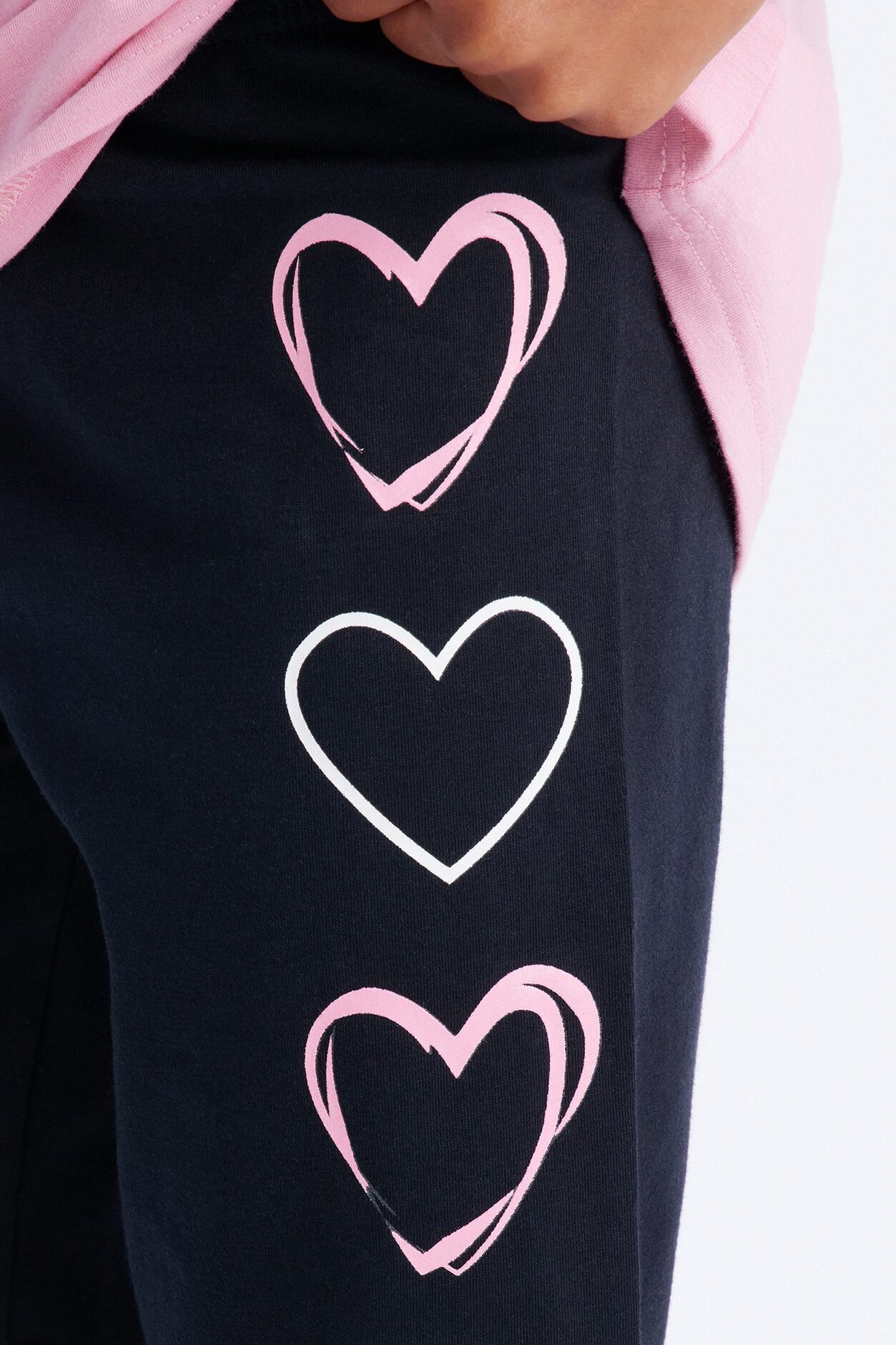 Mini Love Is What Counts Bike Short Set - Pink/combo