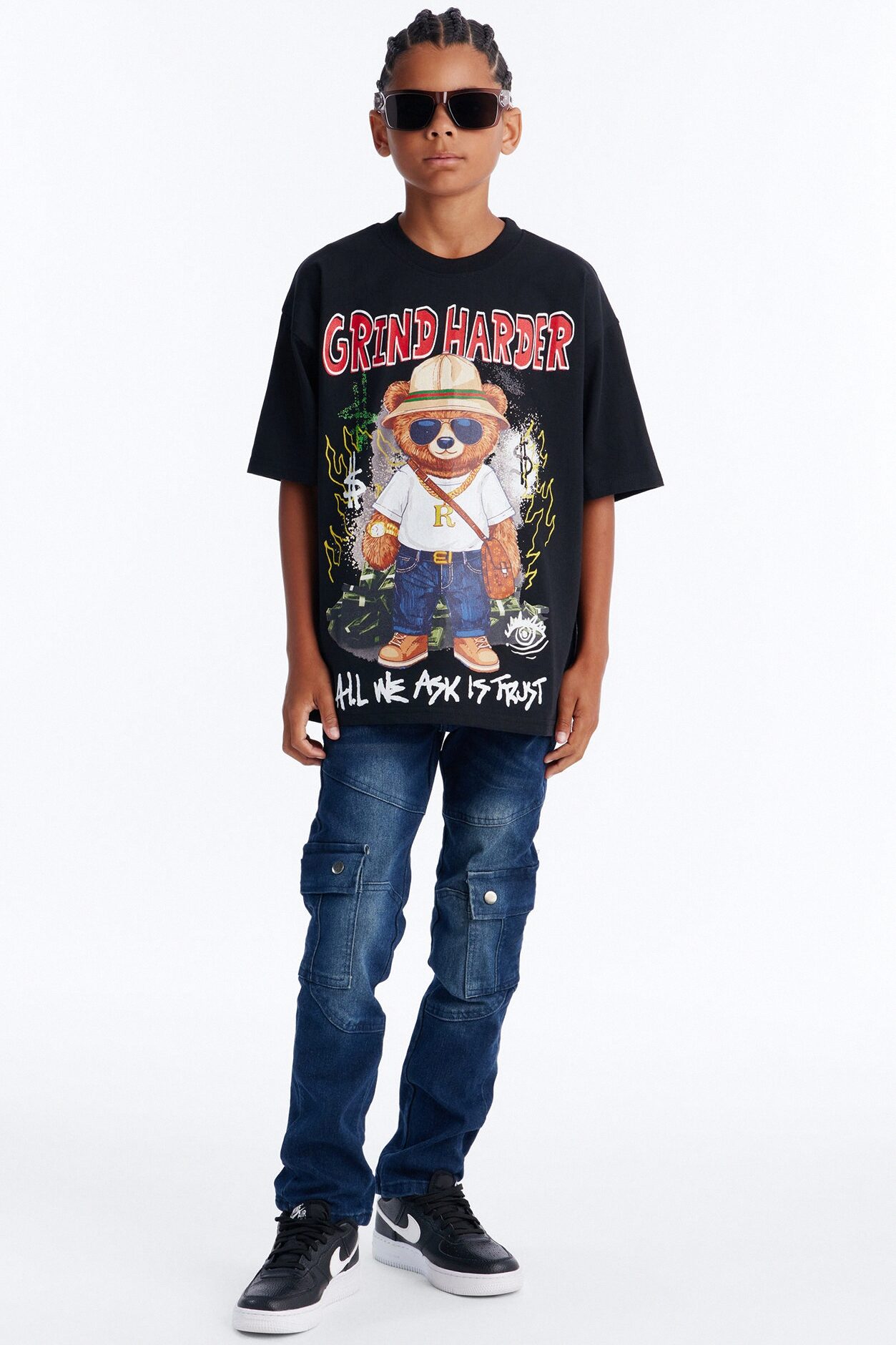Mini Money Grind Harder Short Sleeve Tee - Black